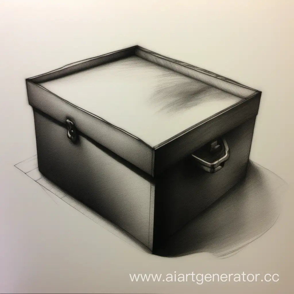 Charcoal-and-Pencil-Drawing-of-a-Side-View-Box