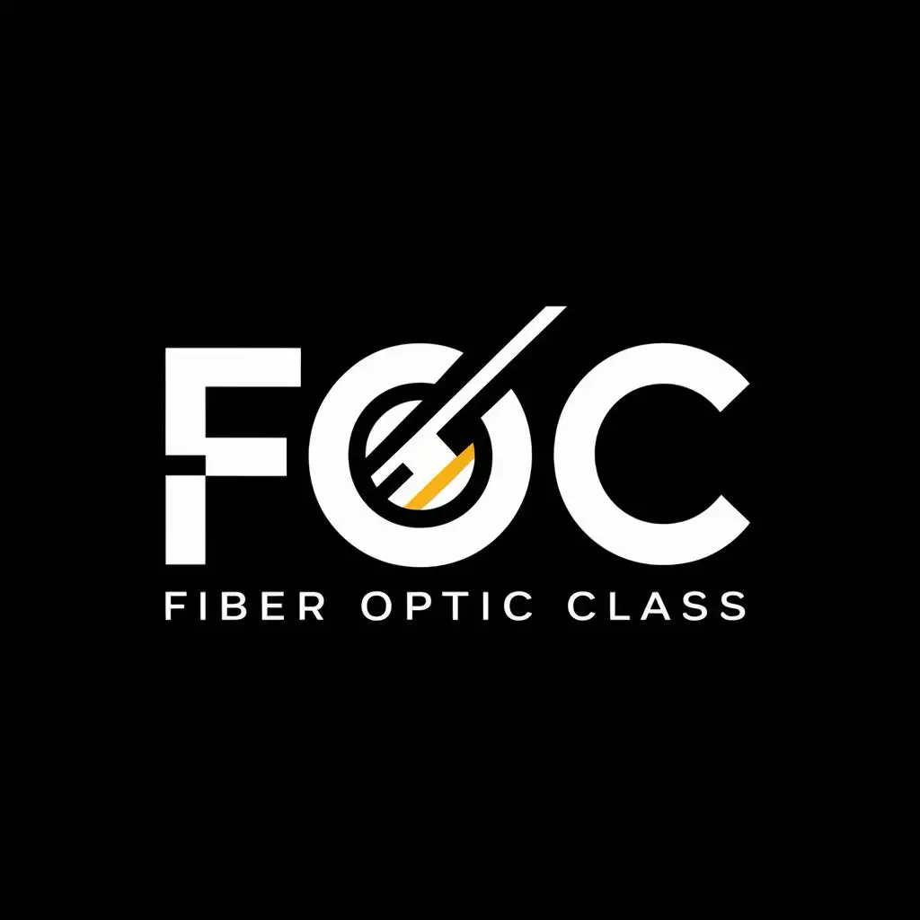 logo, Fiber Optic Class, with the text "FOC", typography, be used in Internet industry