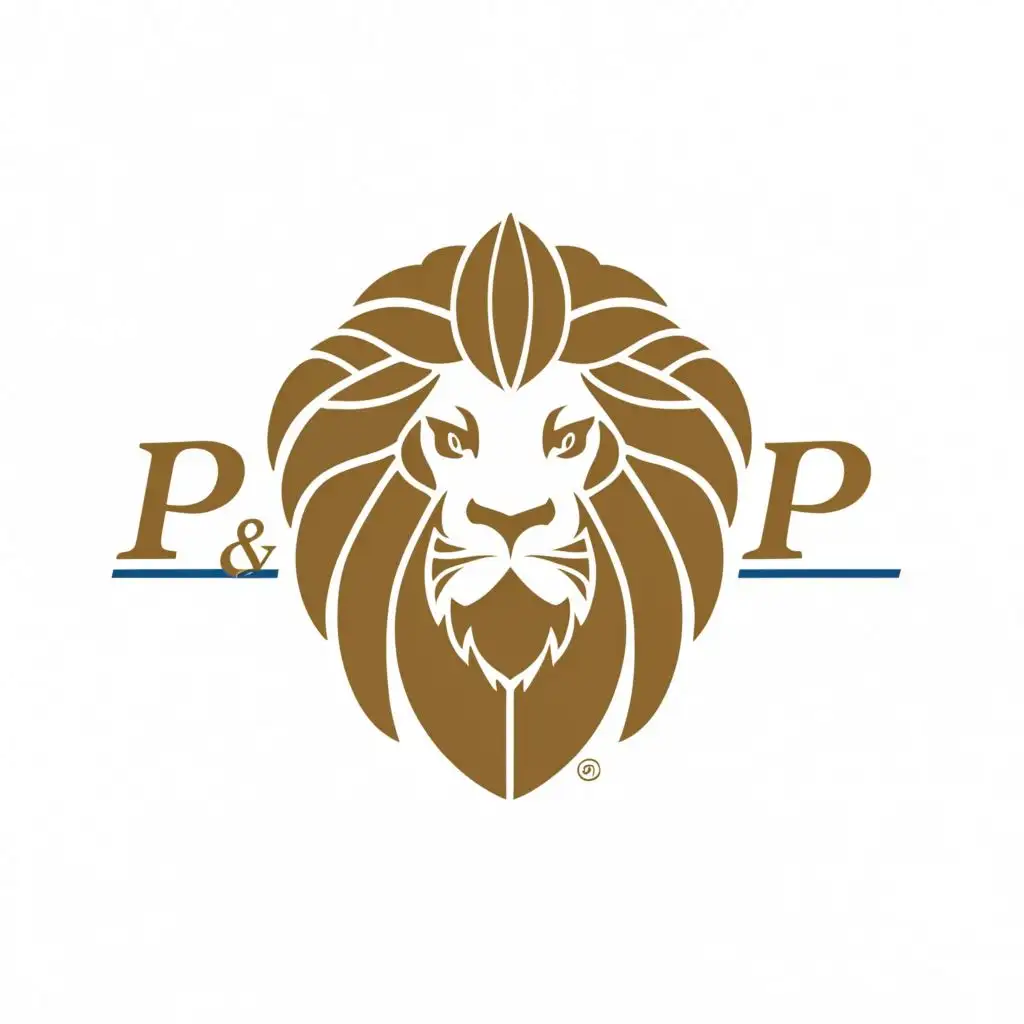 logo, LION, with the text "P&P", typography