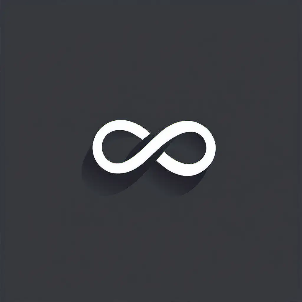 infinity, logo icon, very minimalistic, flat, black vector