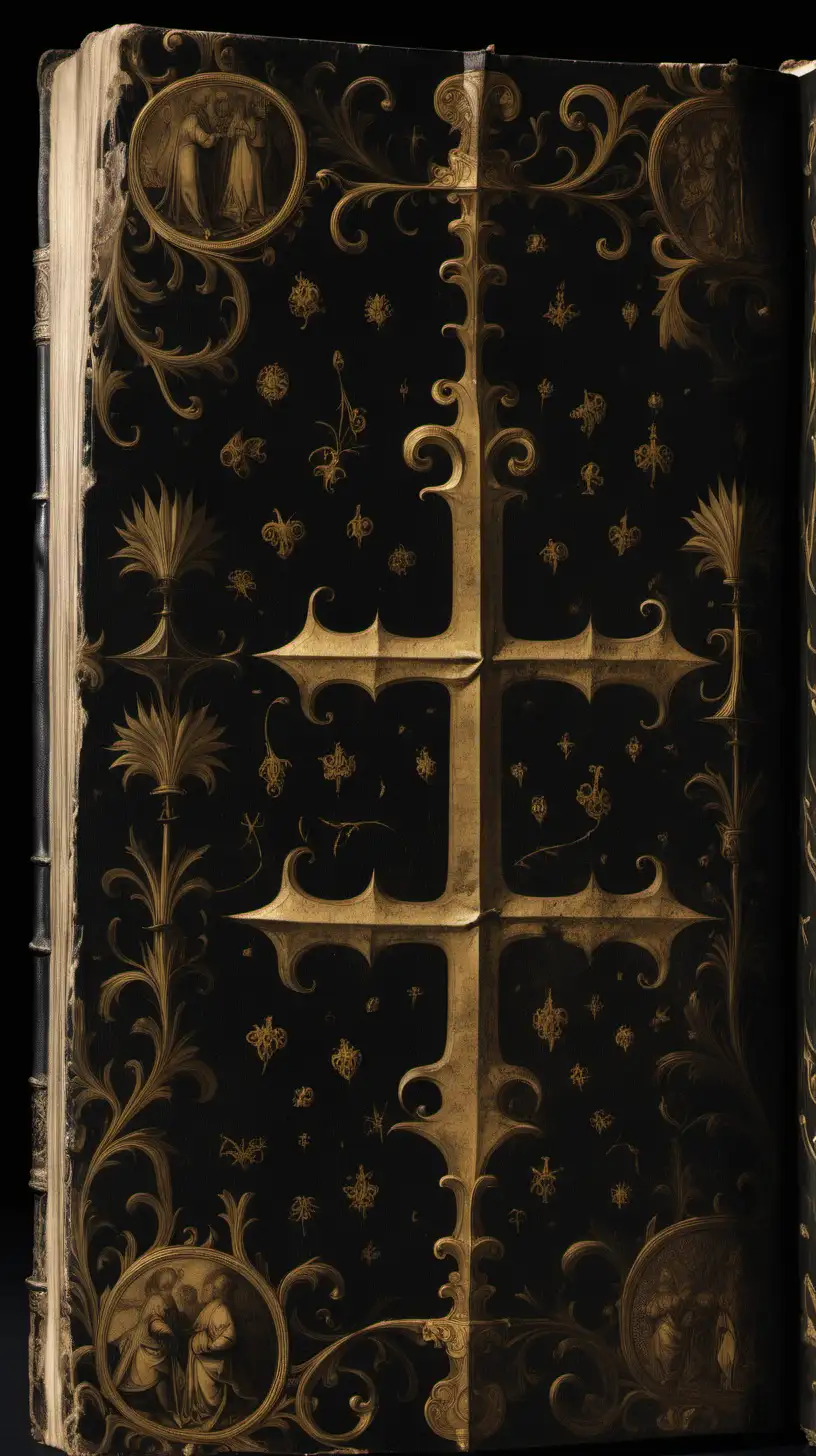 Dark Background with 16th Century Black Book