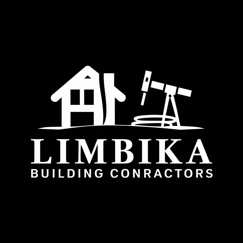 LOGO-Design-For-Limbika-Building-Contractors-Modern-House-and-Borehole-Icon-with-Striking-Typography