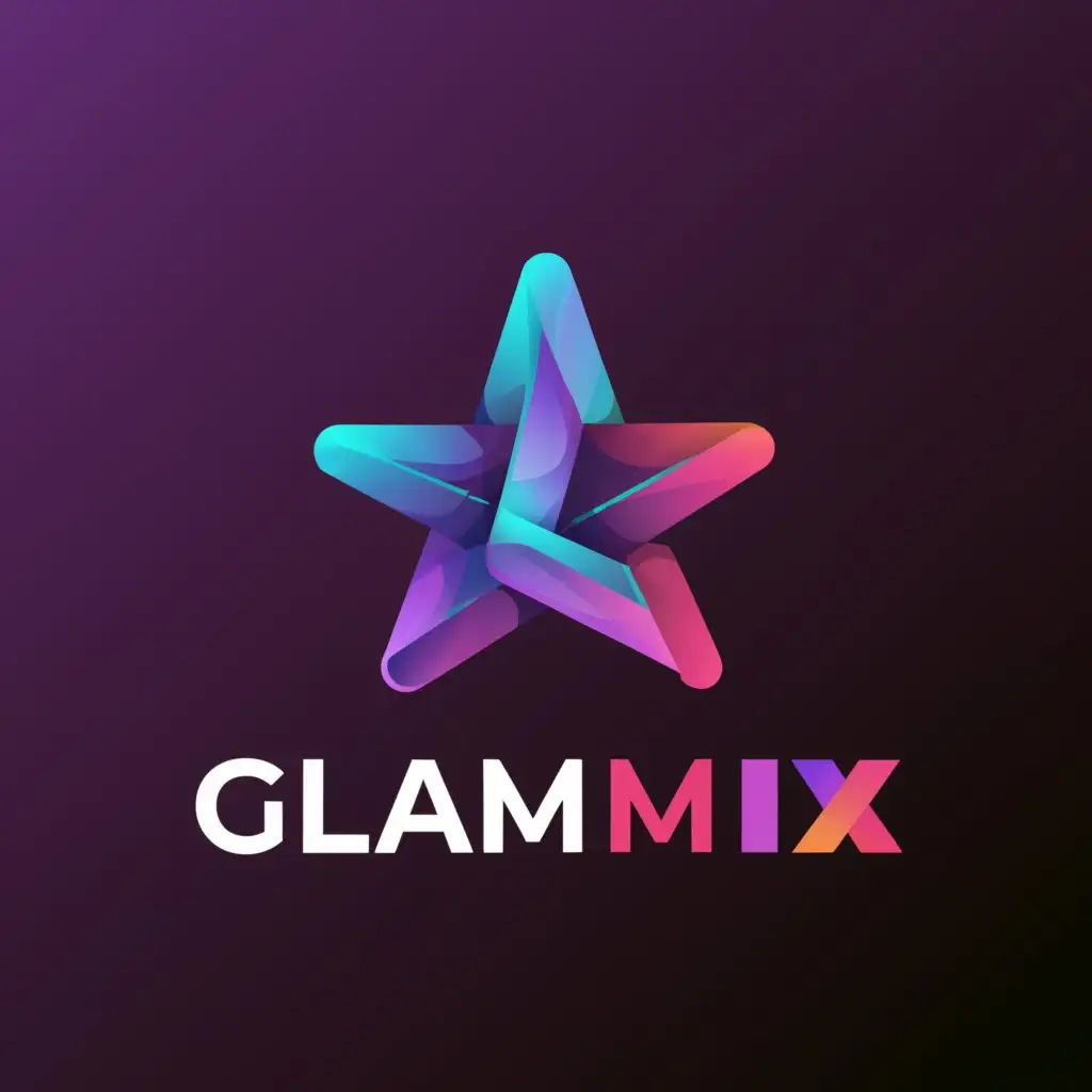 a logo design,with the text "GLAMMIX", main symbol:STAR,Moderate,be used in Internet industry,clear background