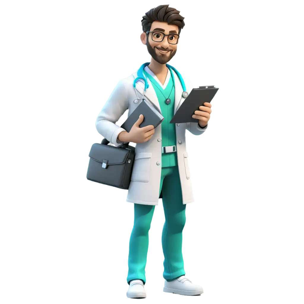 HighQuality-3D-Doctor-PNG-Image-Holding-Medical-Report-Enhance-Your-Website-with-a-Clear-and-Detailed-Medical-Illustration