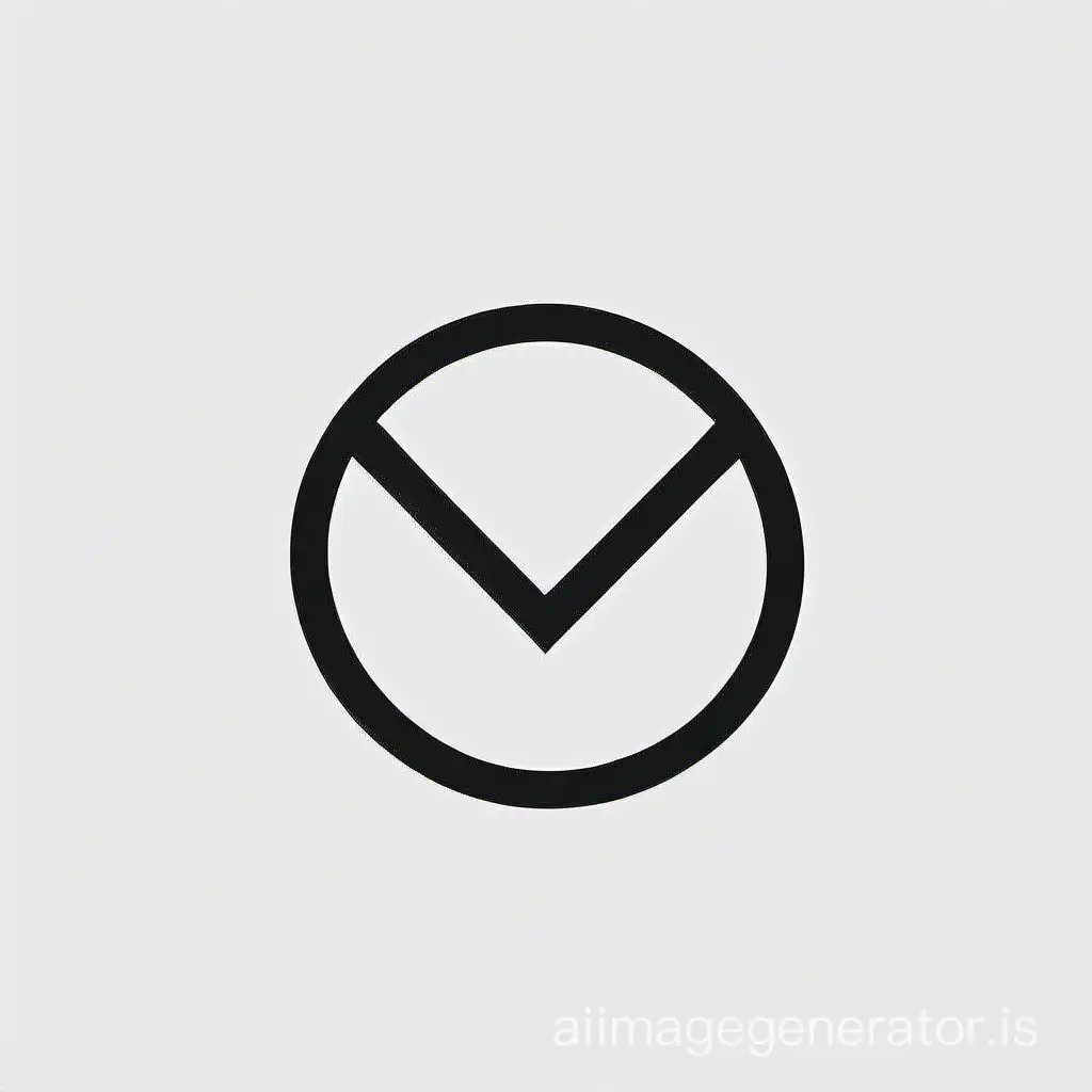 Minimalistic logo, black circular shape, on a white background