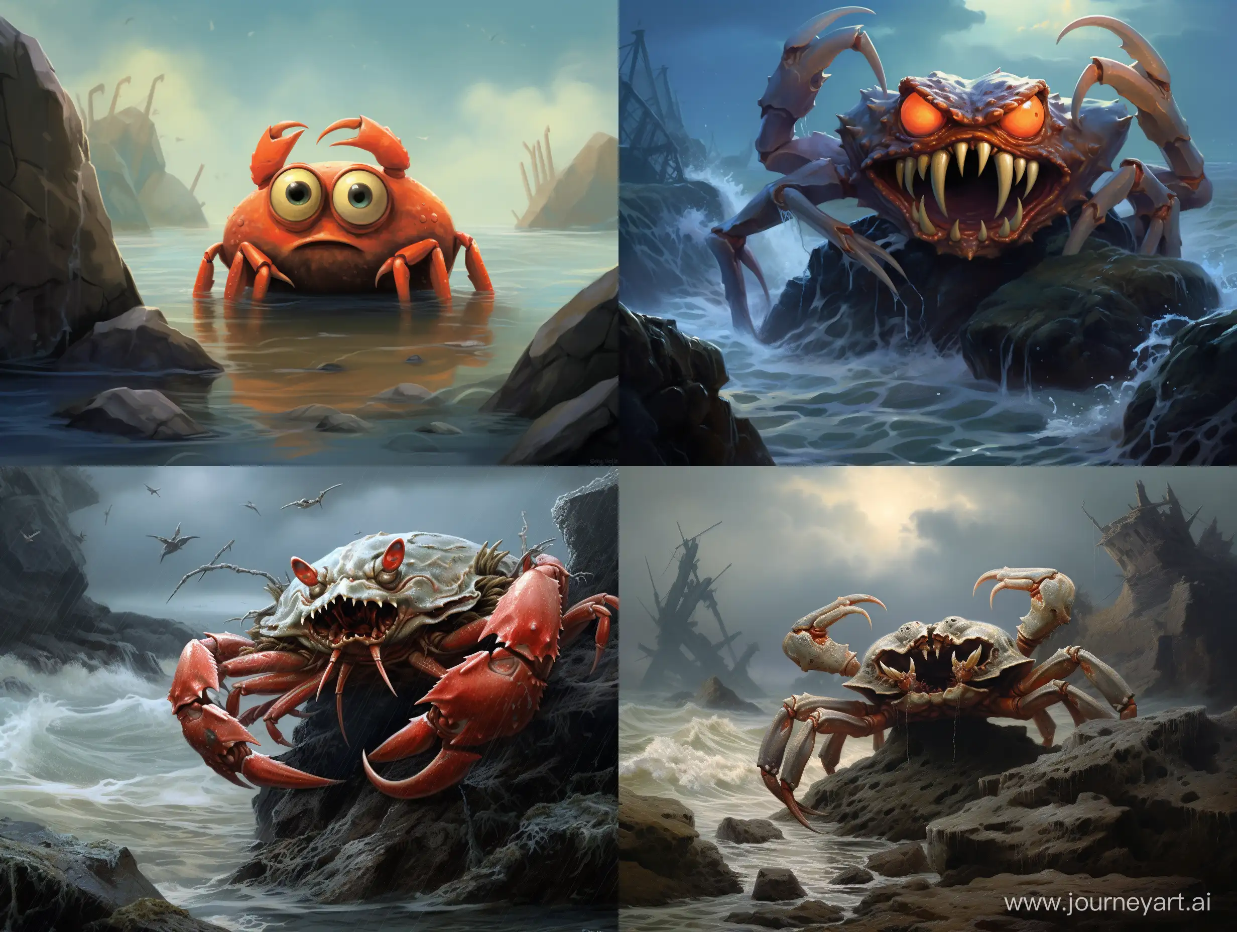Startled-Crab-in-a-Mysterious-Underwater-World