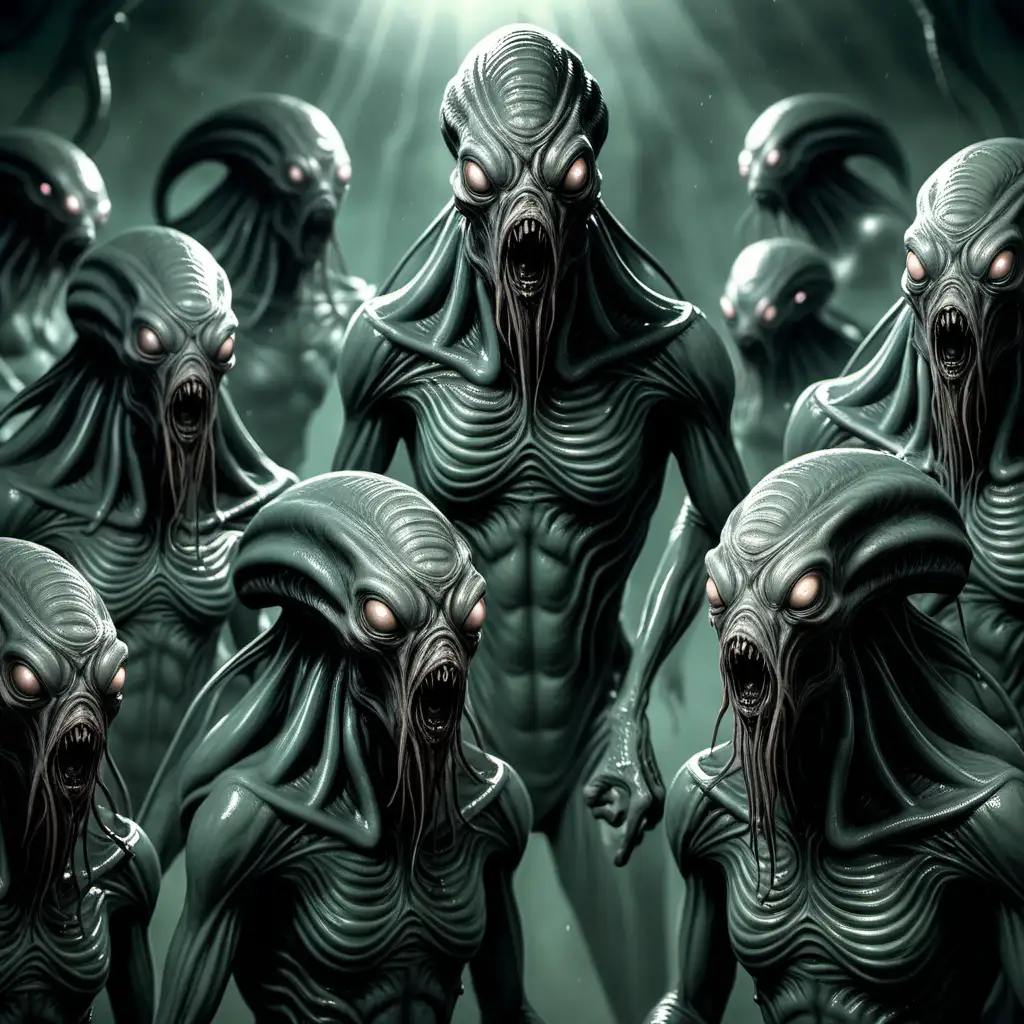 Horrifying Lovecraftian grey aliens