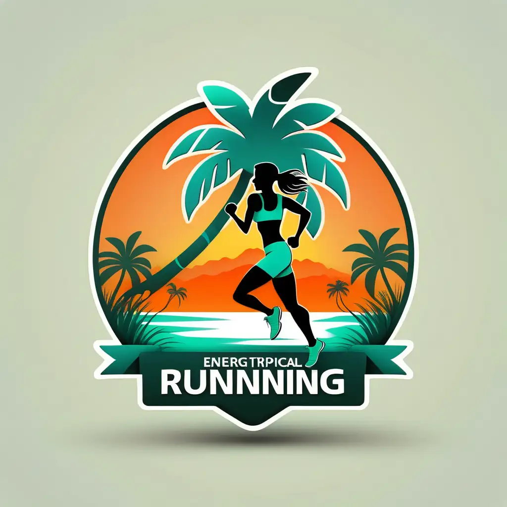 Energetic Tropical Running Logo