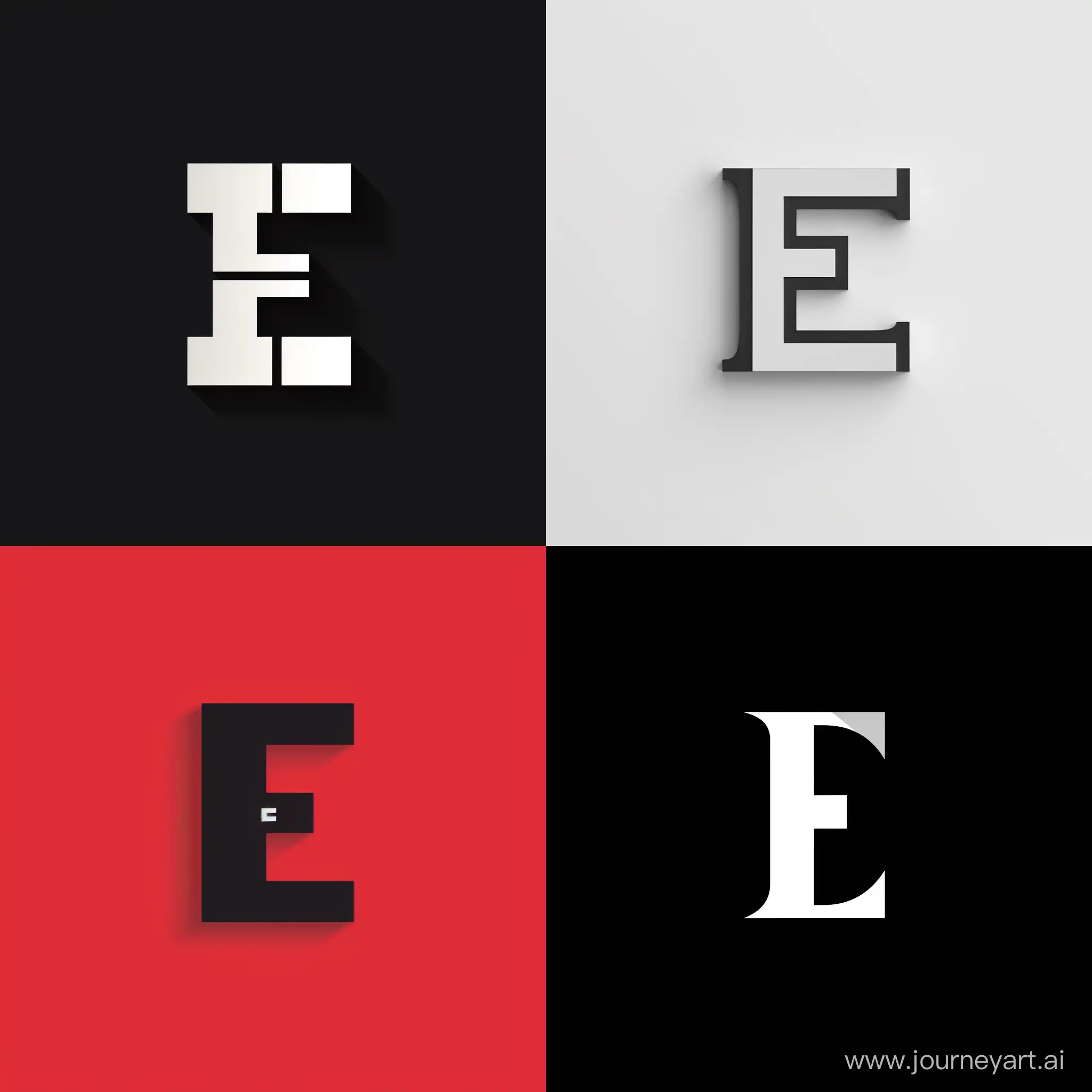 Привет, создай пожалуйста логотип с буквой Е на однородном фоне.