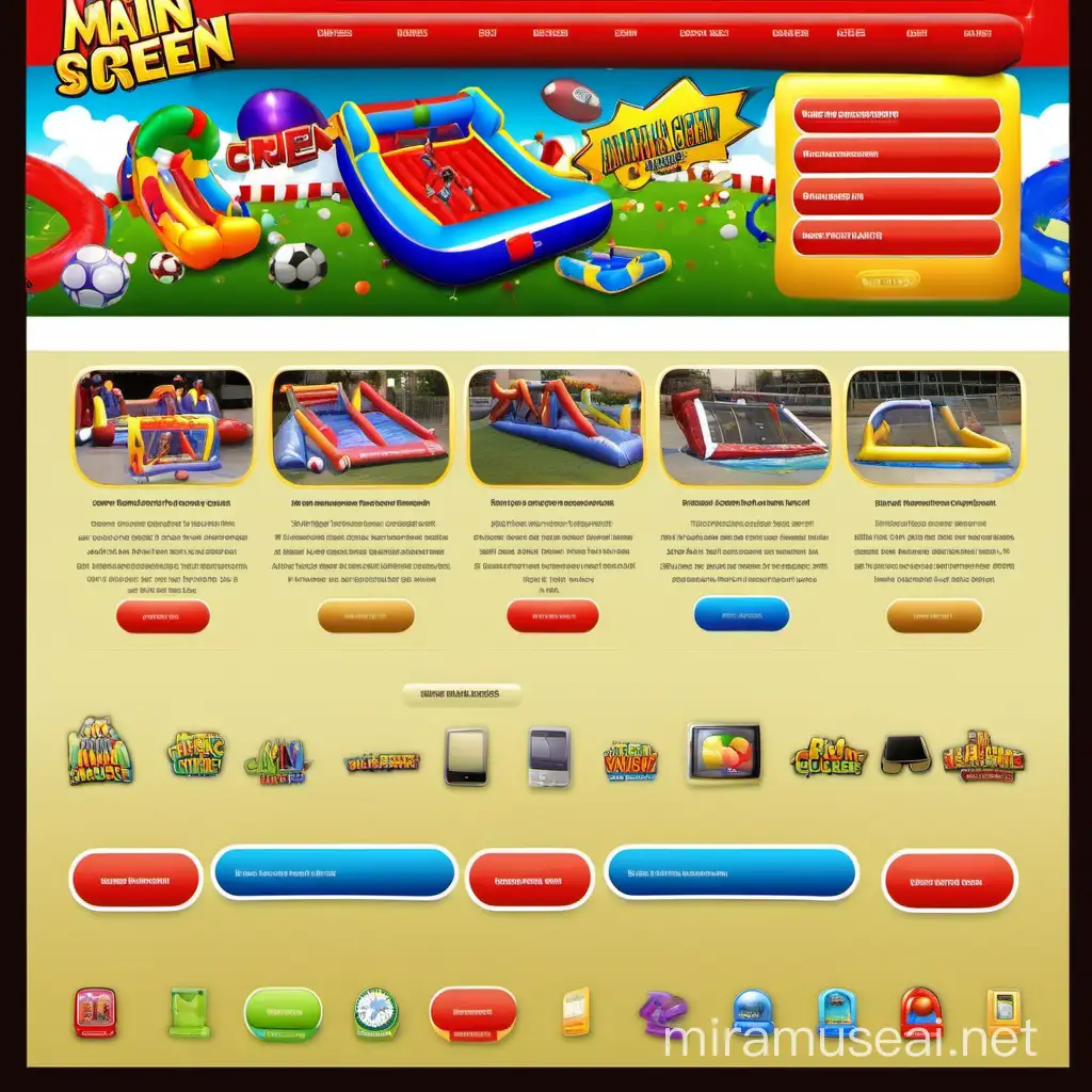 Inflatable Games Paradise FunFilled Interactive Website Main Screen