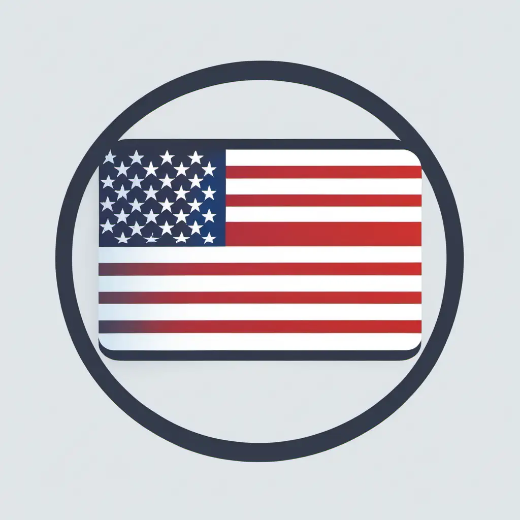 Patriotic American Flag Symbol on a Bold Blue Background
