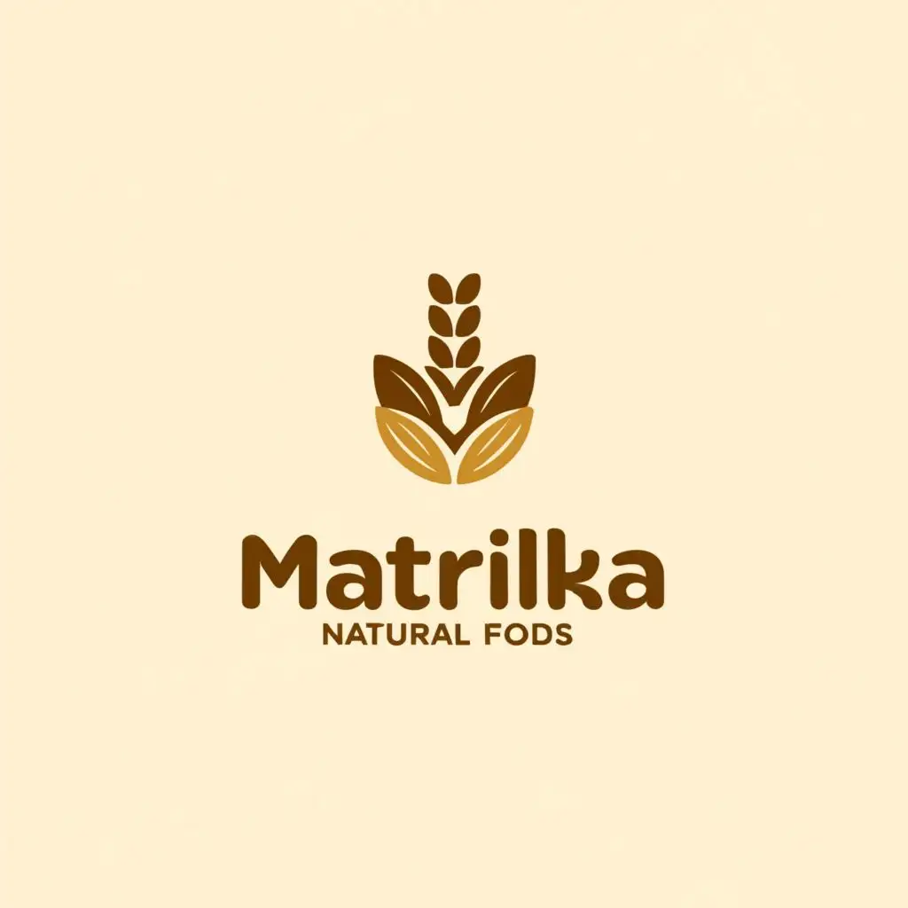 a logo design,with the text "Matrika natural foods", main symbol:oil, grains, flour, pulses,Moderate,clear background