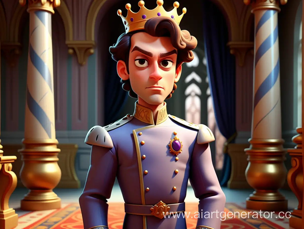 cartoon style, 8k, one prince in the palace

