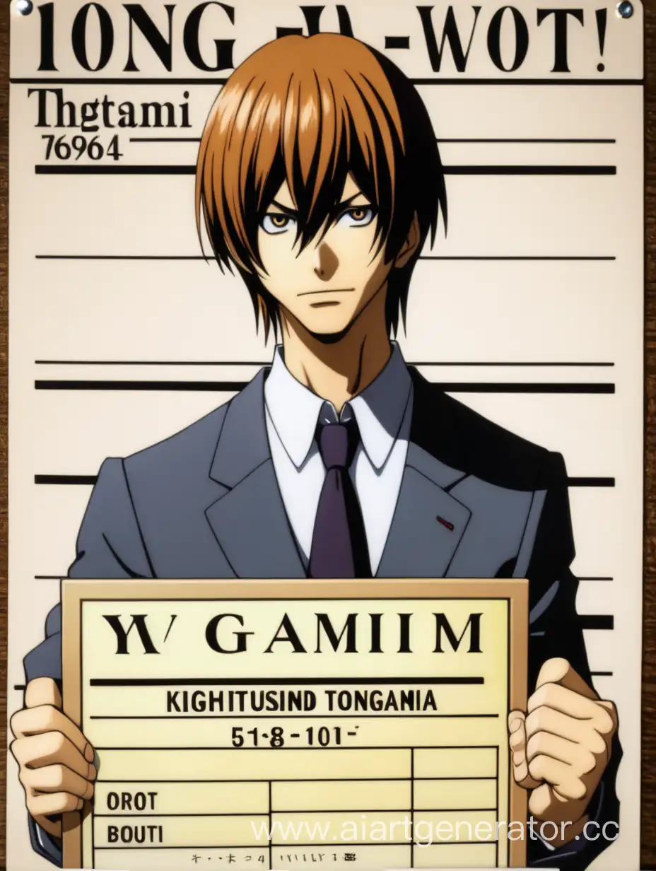 Yagami-Light-Mugshot-with-Sign-Criminal-Justice-Portrait