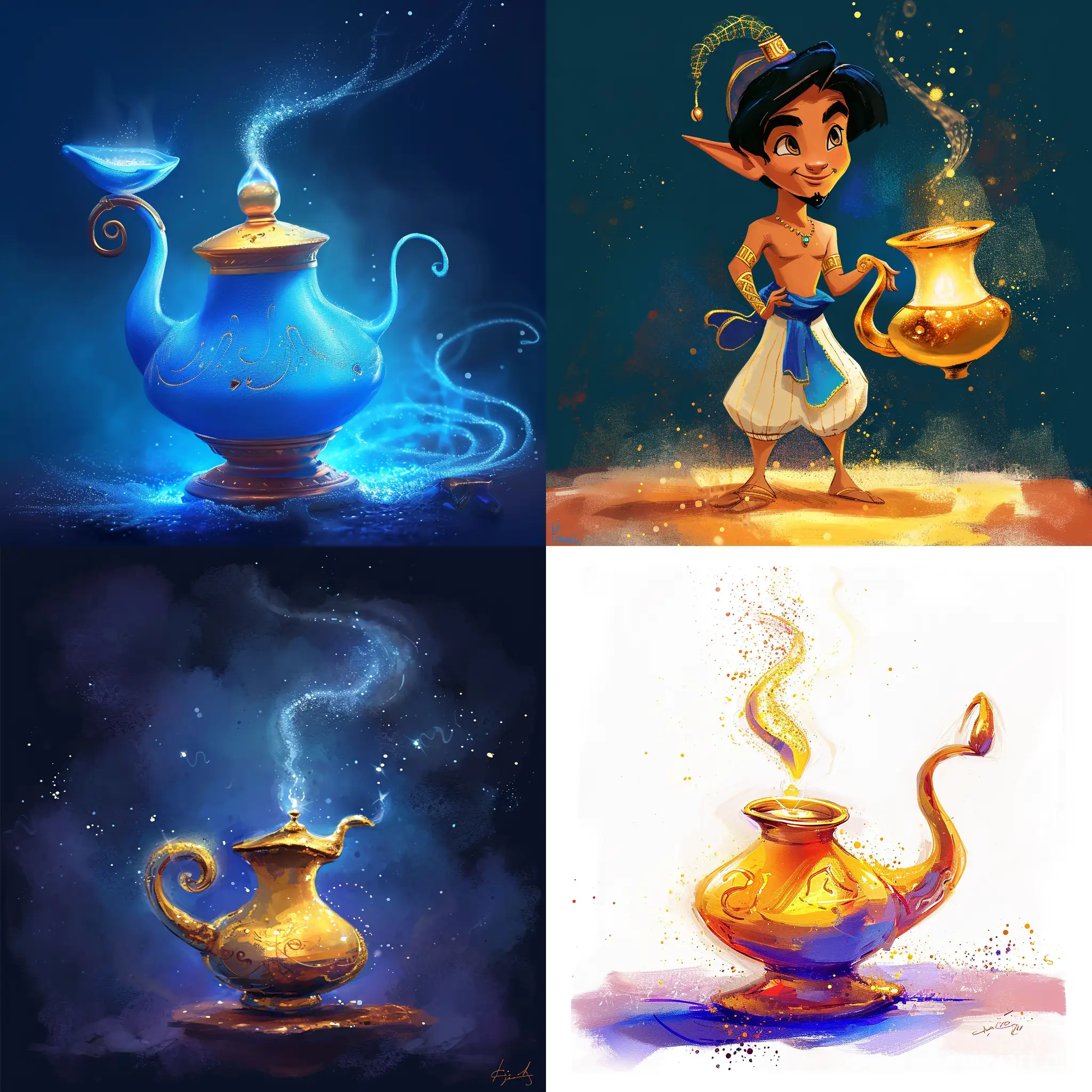 Enchanting-Aladdins-Genie-Emerges-from-Magic-Lamp