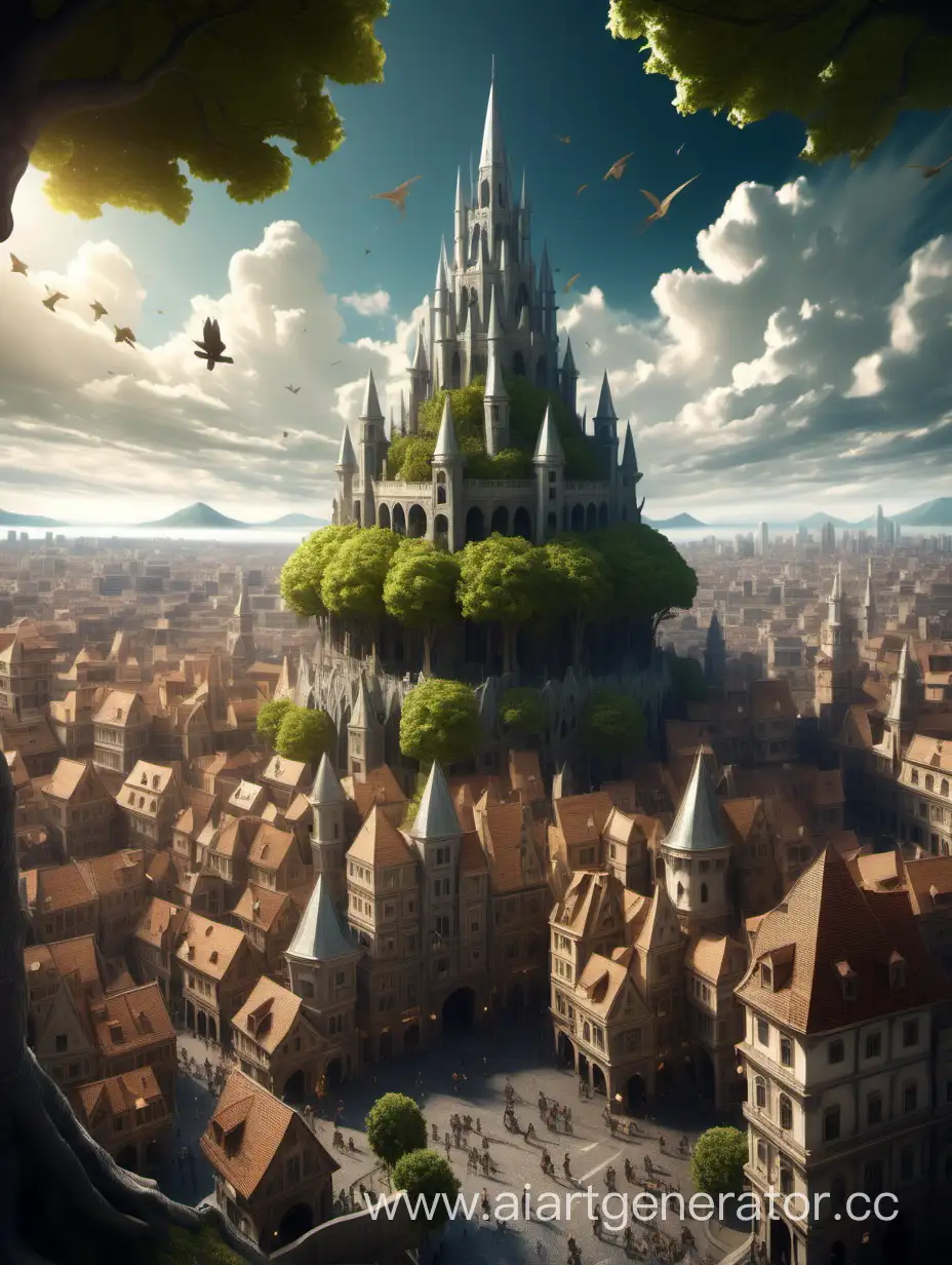 Fantasy-City-with-Towering-Tree-and-Guardian-Statue