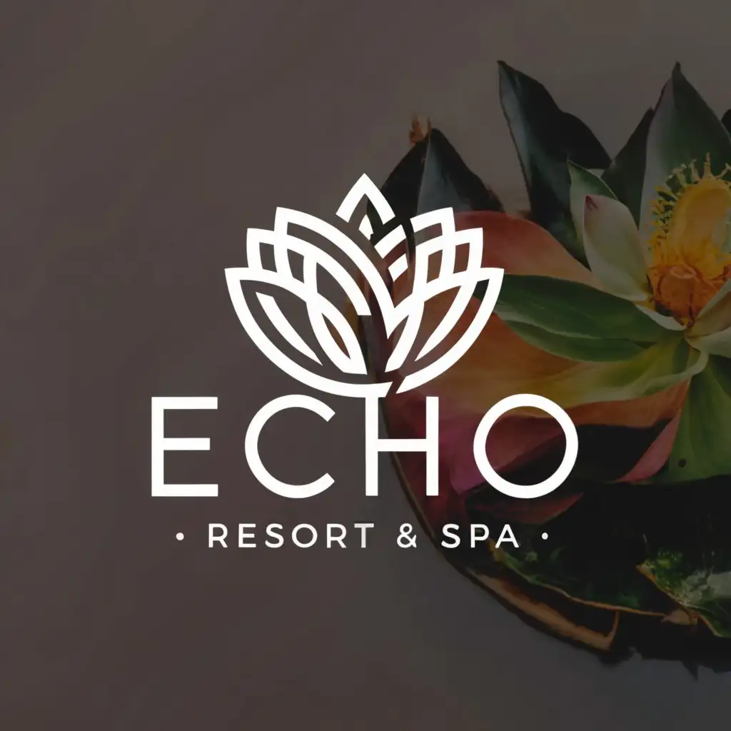 a logo design,with the text "Echo Resort & Spa", main symbol:lotus,Moderate,be used in Beauty Spa industry,clear background