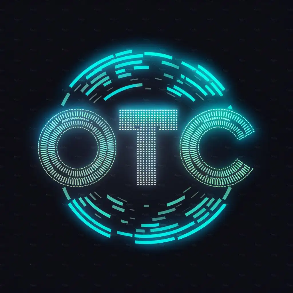 logo, Crypto futuristic, with the text "OTC", typography