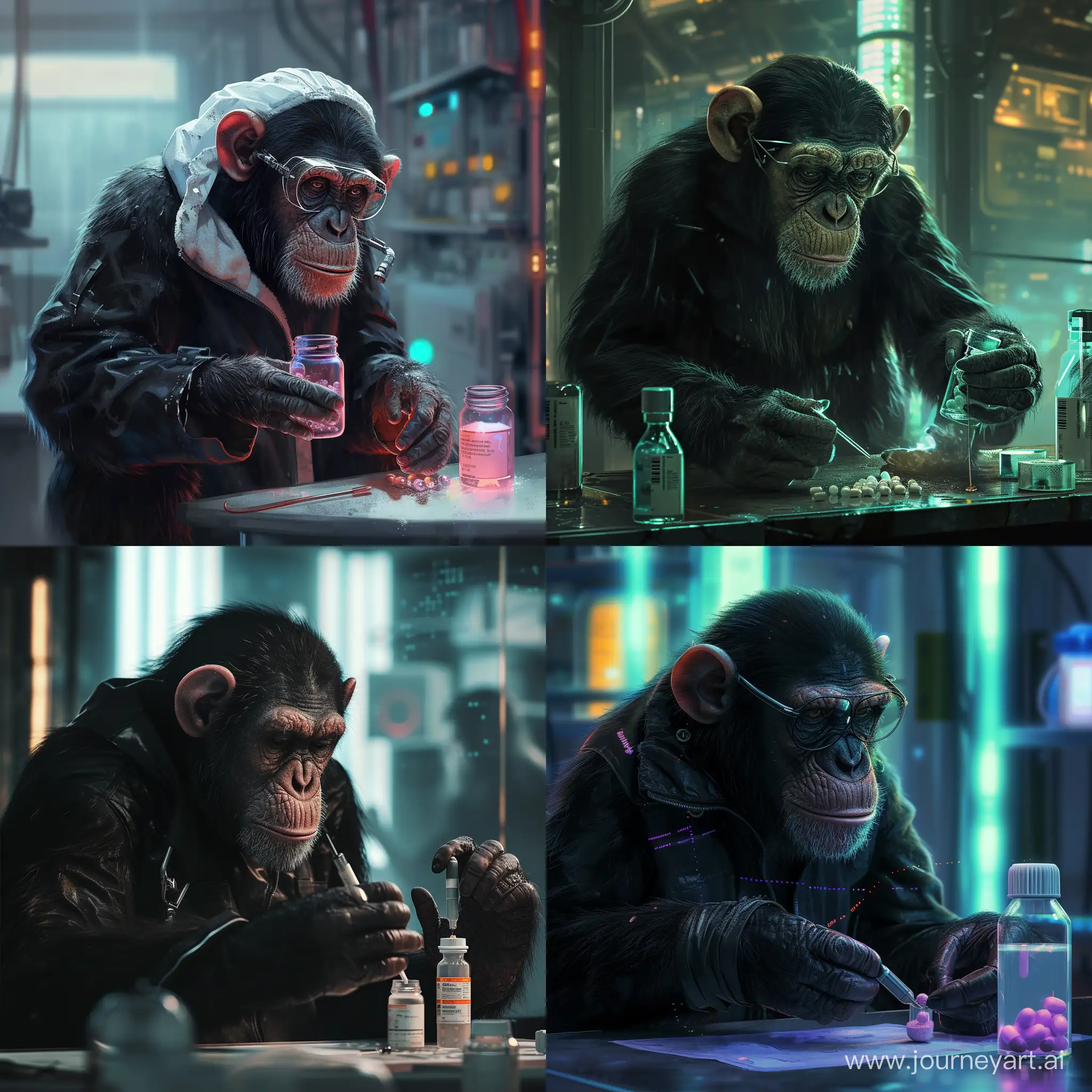 Cyberpunk-Monkey-Scientist-Creating-LifeExtending-Medicine
