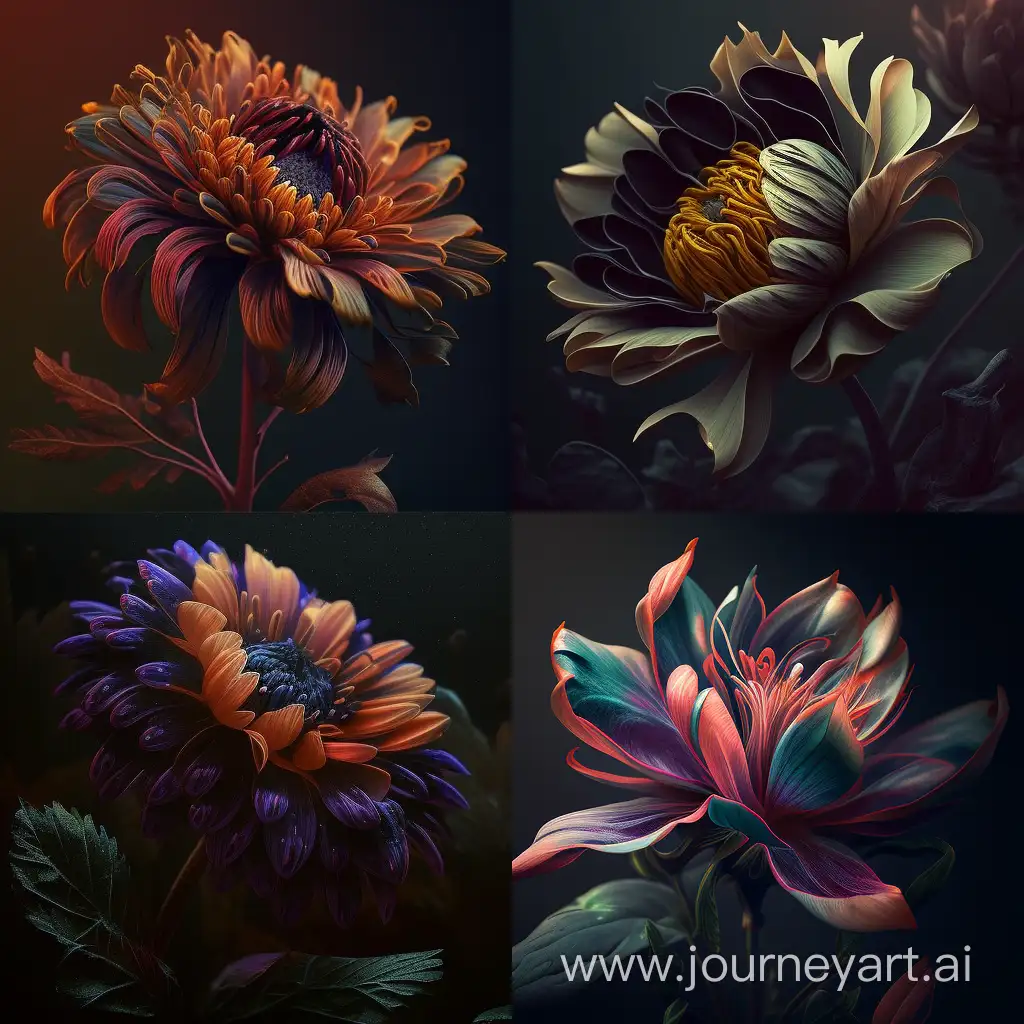 Vibrant-Square-Flower-Art-with-Unique-Composition