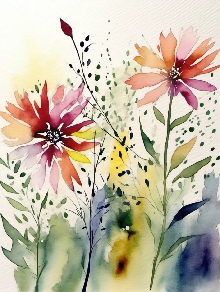 Watercolor Floral Art Print Abstract Wildflower Painting for Walls ...