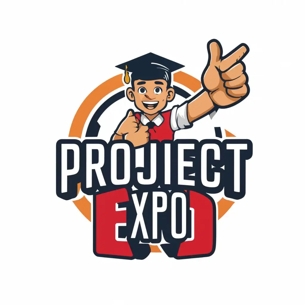 a logo design,with the text "Project Expo", main symbol:student giving Project Expo,Moderate,be used in Technology industry,clear background