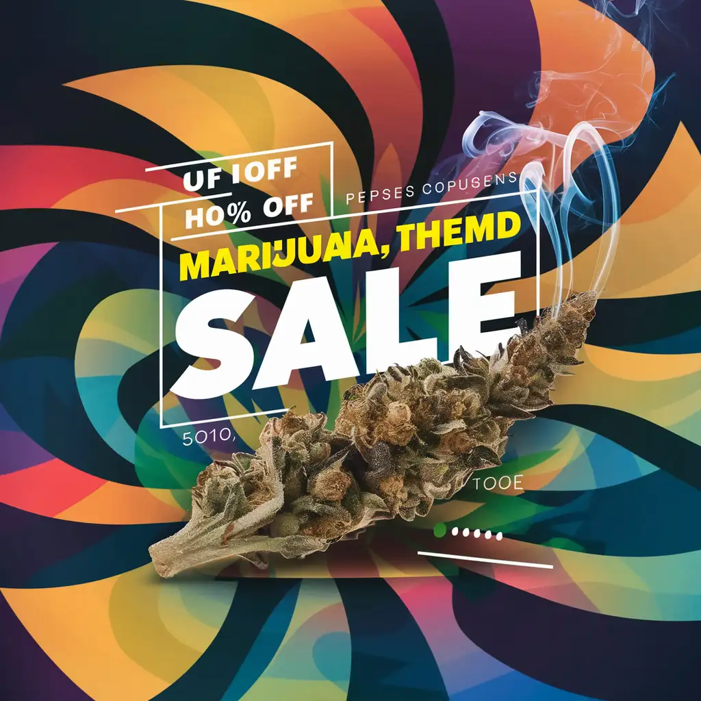 Картинка для рекламы акции на шишки марихуаны
