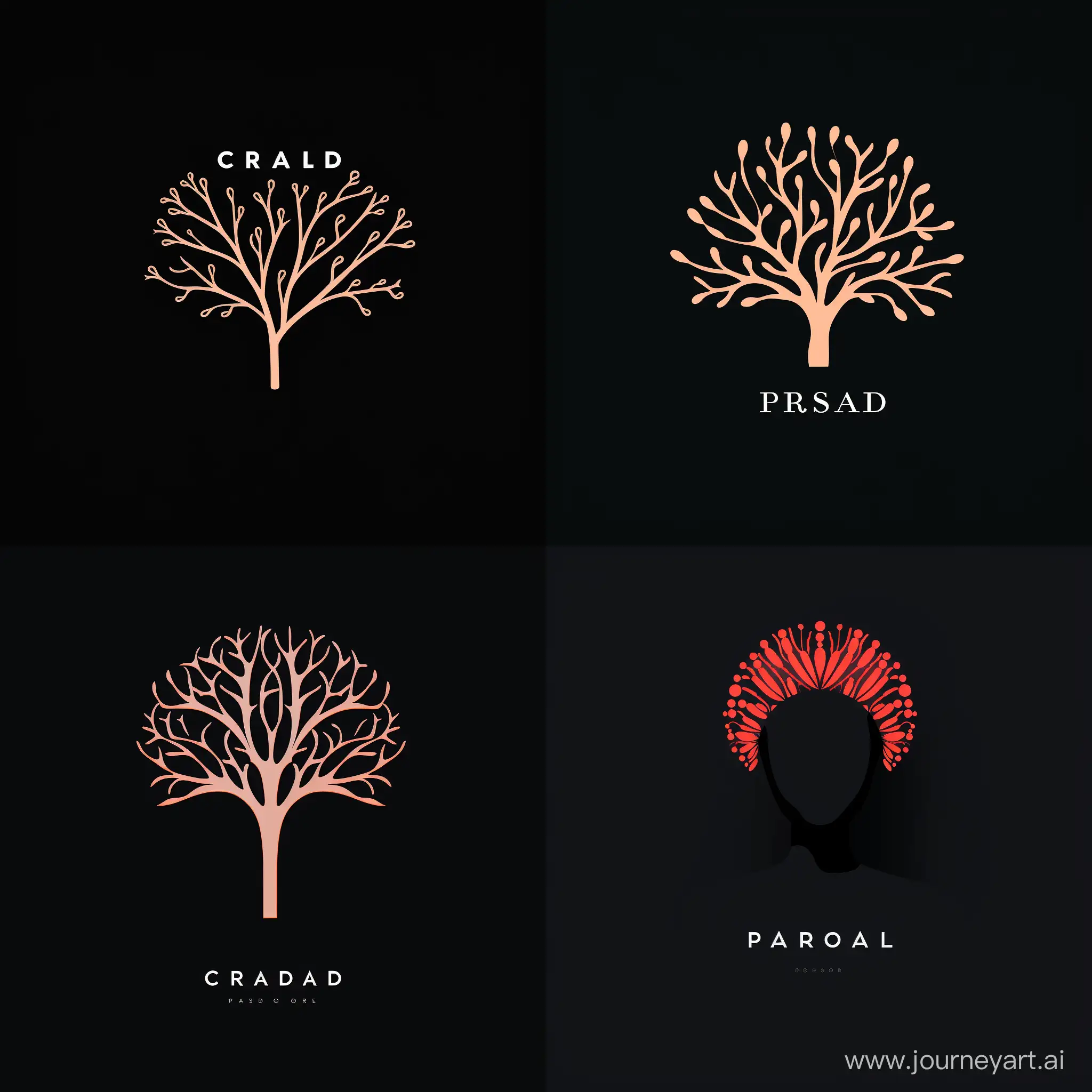 brand identiry logo of coral, fashion brand, black, simple minimal, style of Pablo Picasso