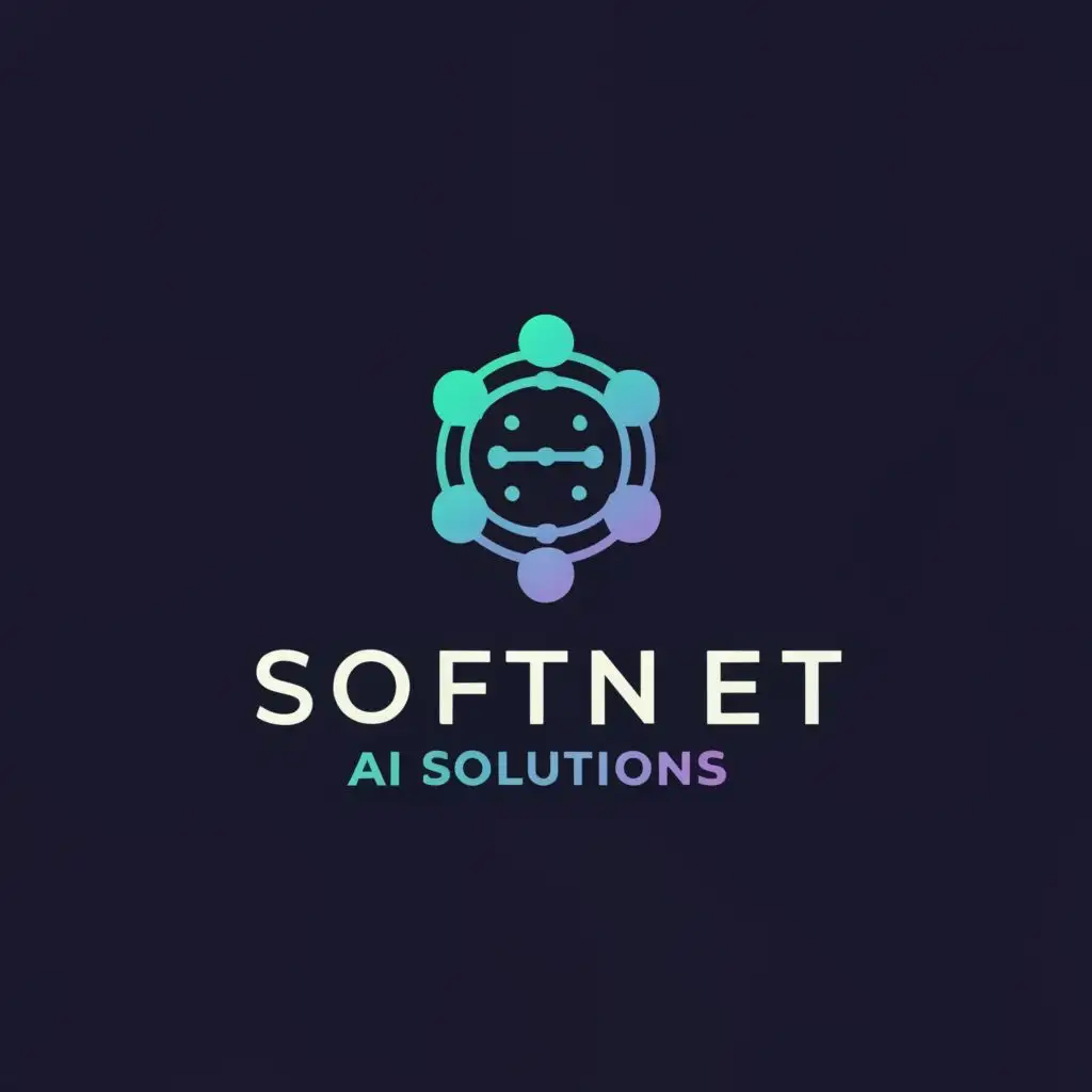 logo, Tech, Artificial Intelligence, with the text "Softnet Ai Solutions", typography, be used in Internet industry