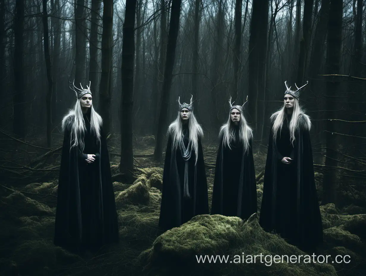 North norns in dark forest 