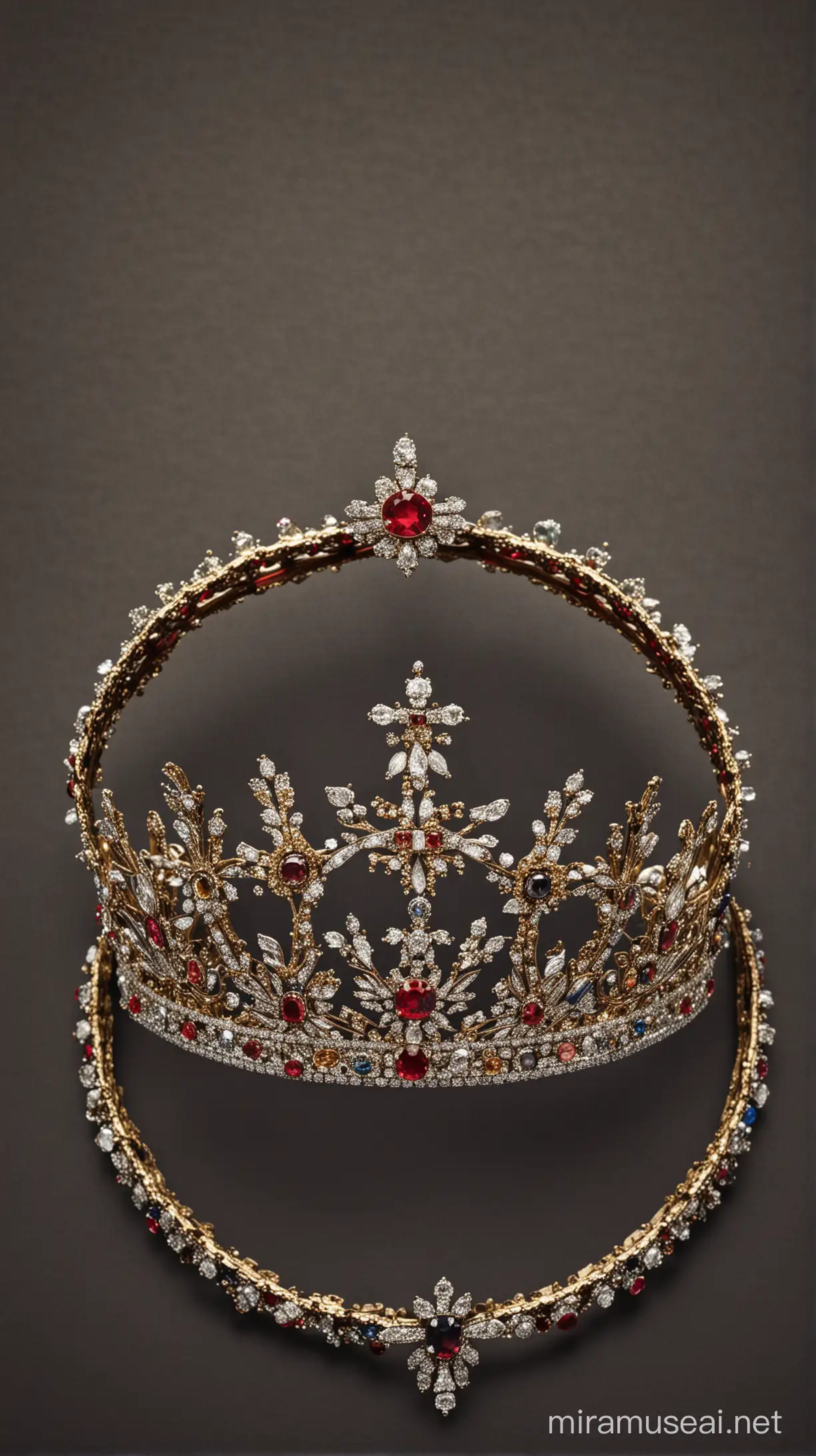 Regal Queen Wearing a Crown of Jewels
