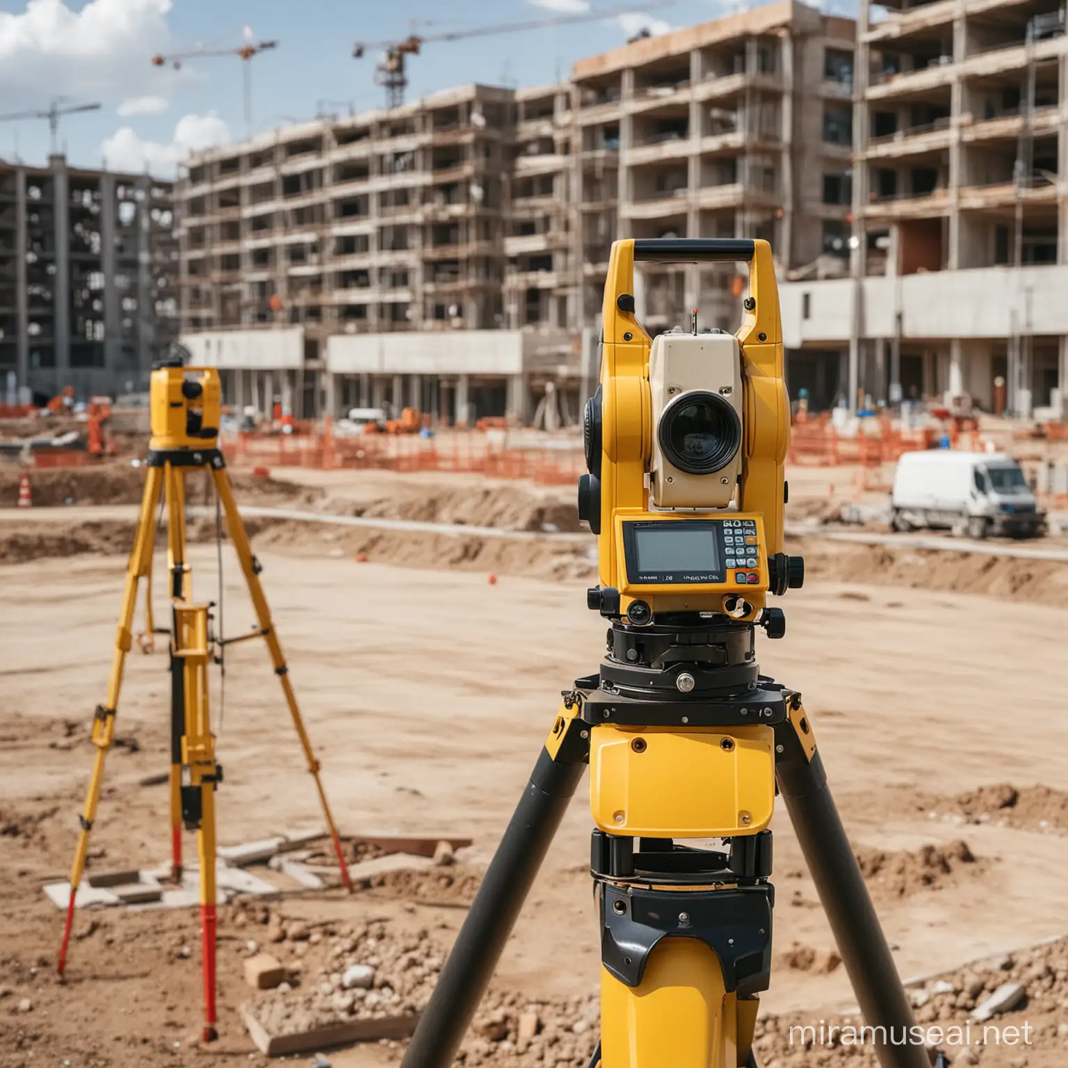 Surveying Instruments at Construction Site