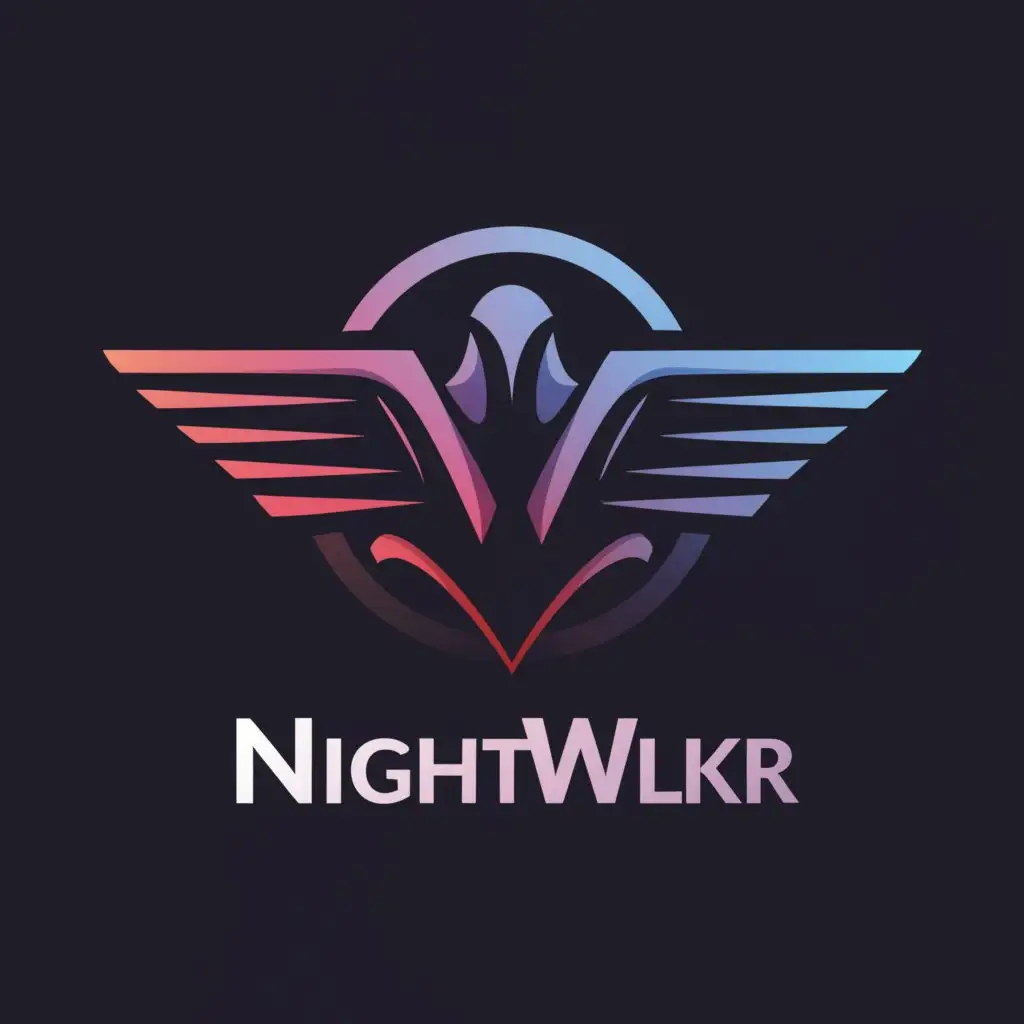 a logo design,with the text "NightWlkr", main symbol:Crows,complex,be used in Technology industry,clear background