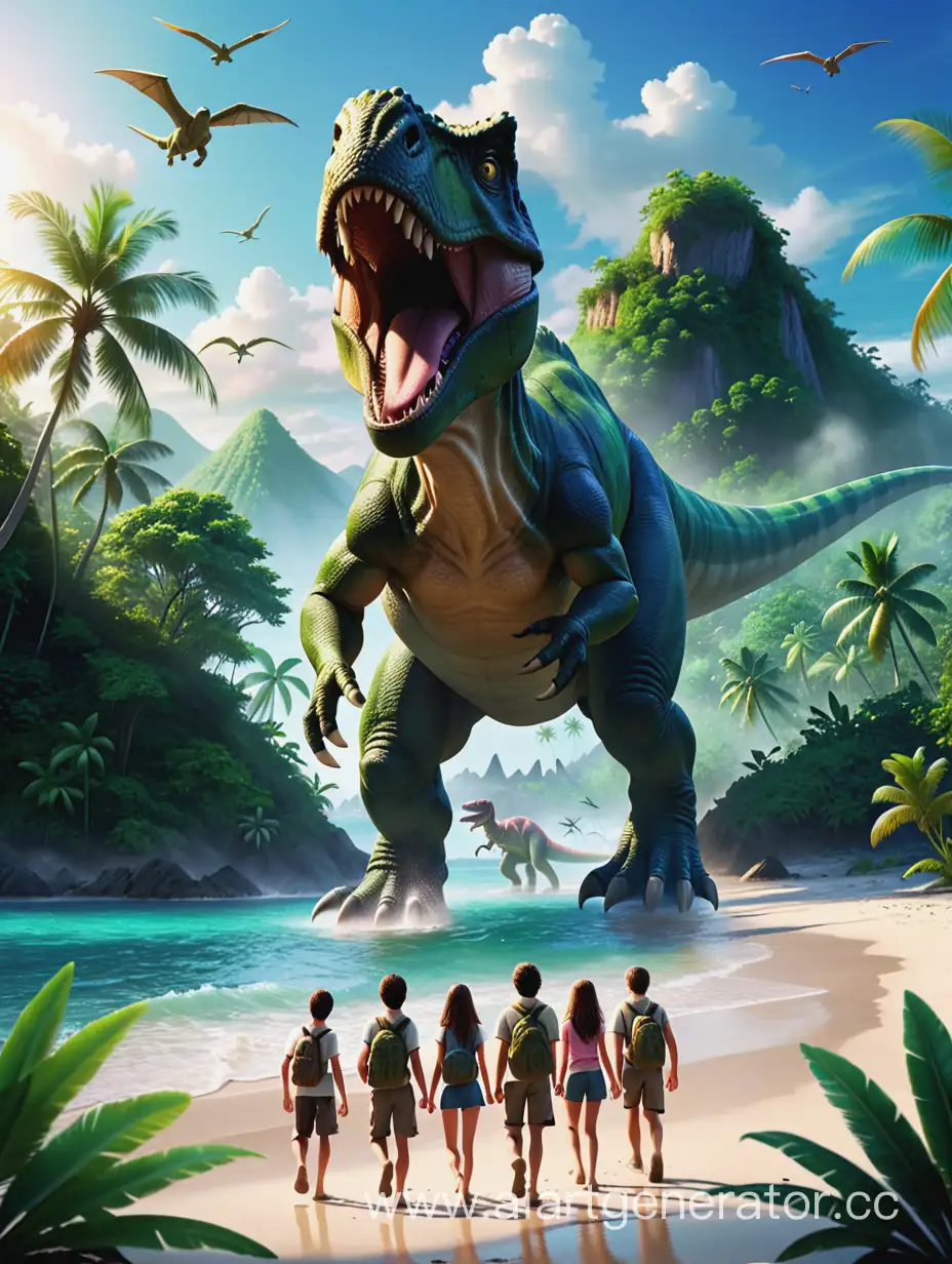 фильм про то что группа подросков попадает на остров с динозаврами и пытаются там выжить. название "Затерянный остров"