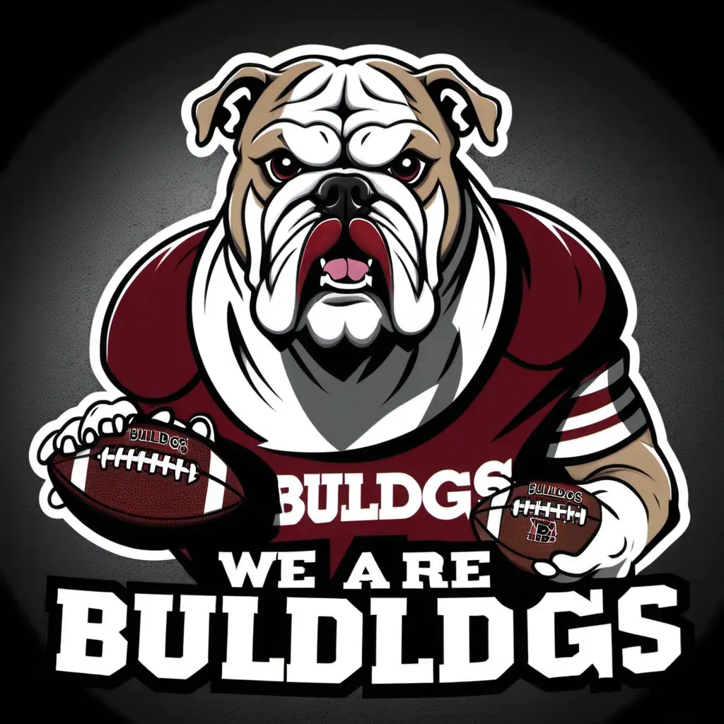 WE ARE BULLDOGS, FOOTBALL, NO BACKGROUND