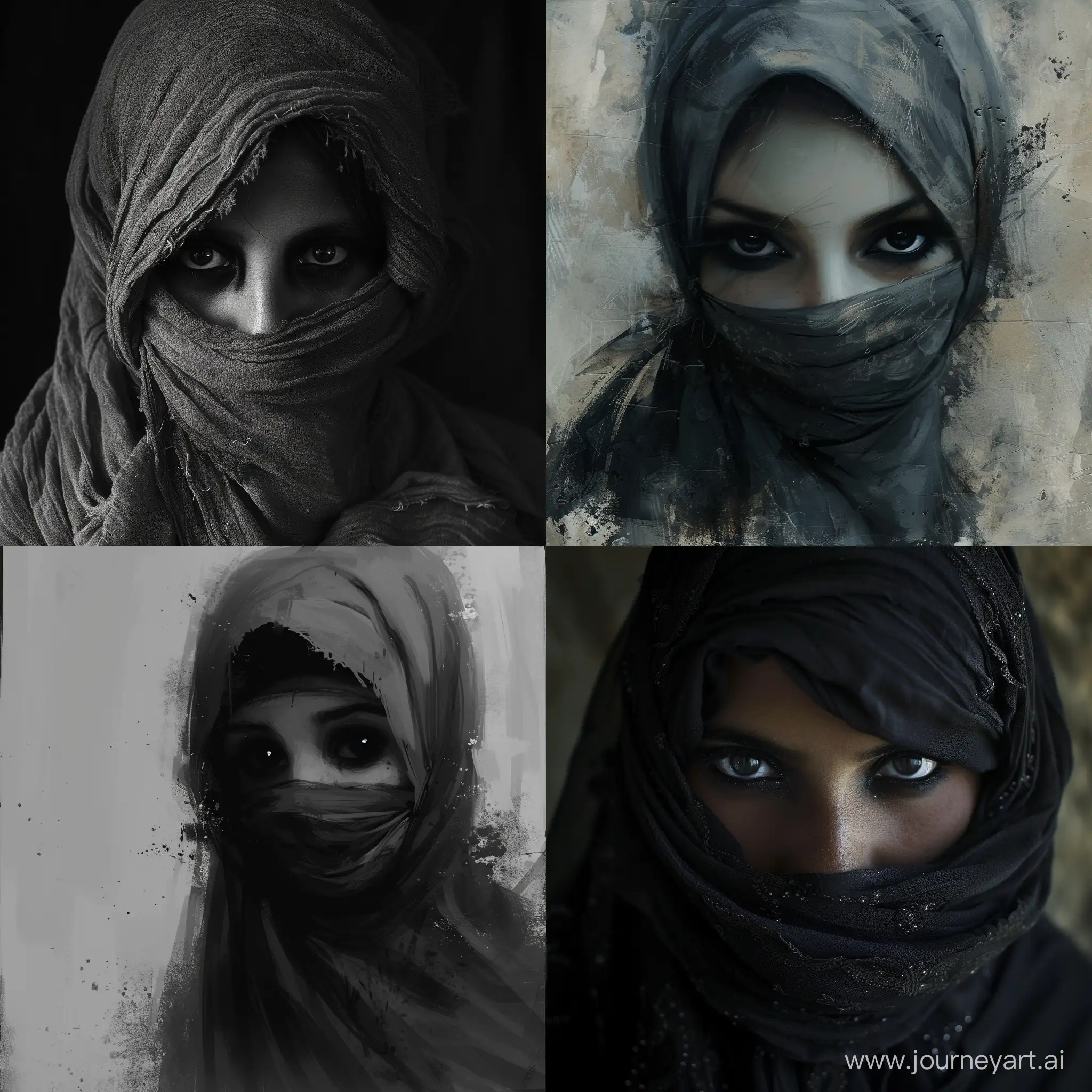 Mysterious-Veiled-Girl-with-Intense-Black-Eyes