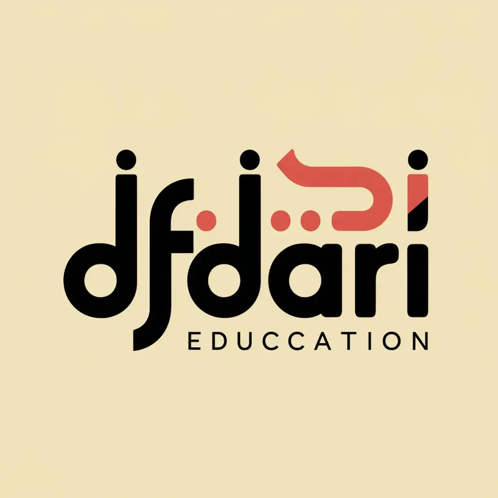 logo, arabic alphabet, with the text "DFDARI", typography, be used in Education industry