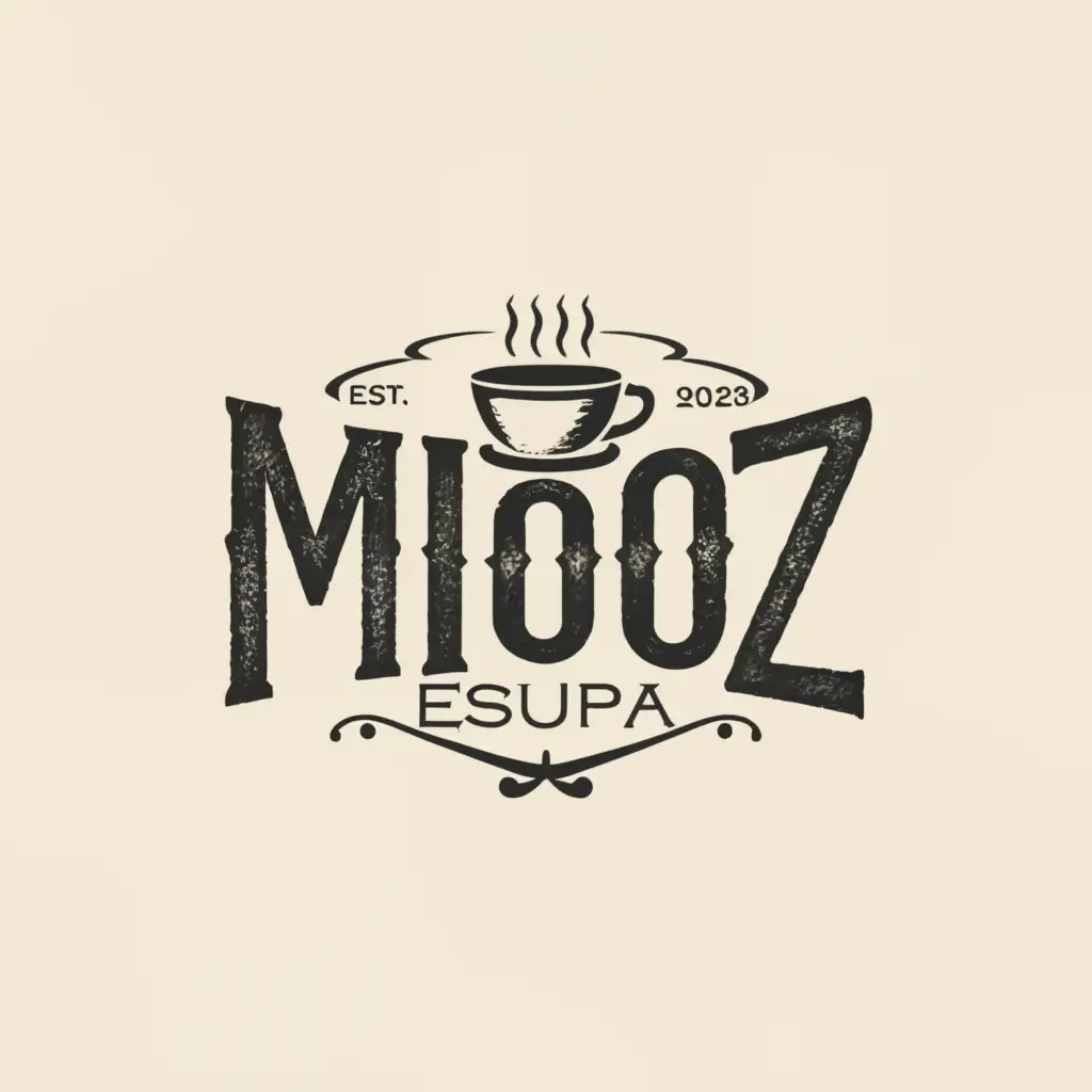 a logo design,with the text "Mooz", main symbol:Cup,Moderate,be used in Restaurant industry,clear background