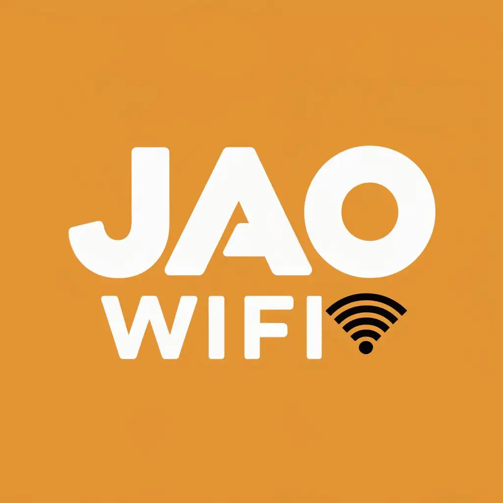 logo, INTERNET, with the text "JAO WIFI", typography