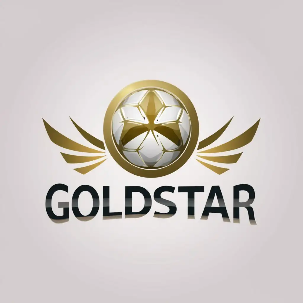 a logo design,with the text 'Goldstar', main symbol:Soccer,Moderate, be used in Sports Fitness industry, clear background