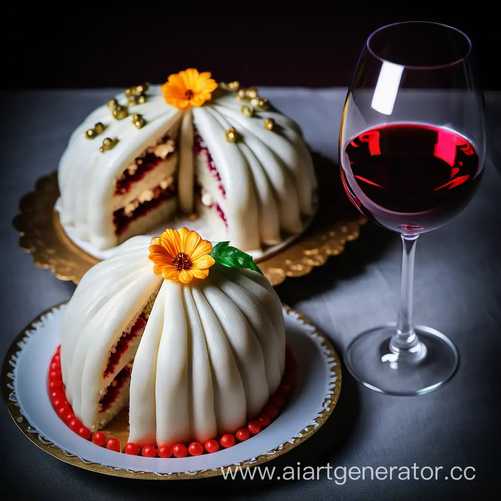 Elegant-Spread-Cake-Khinkali-and-Wine