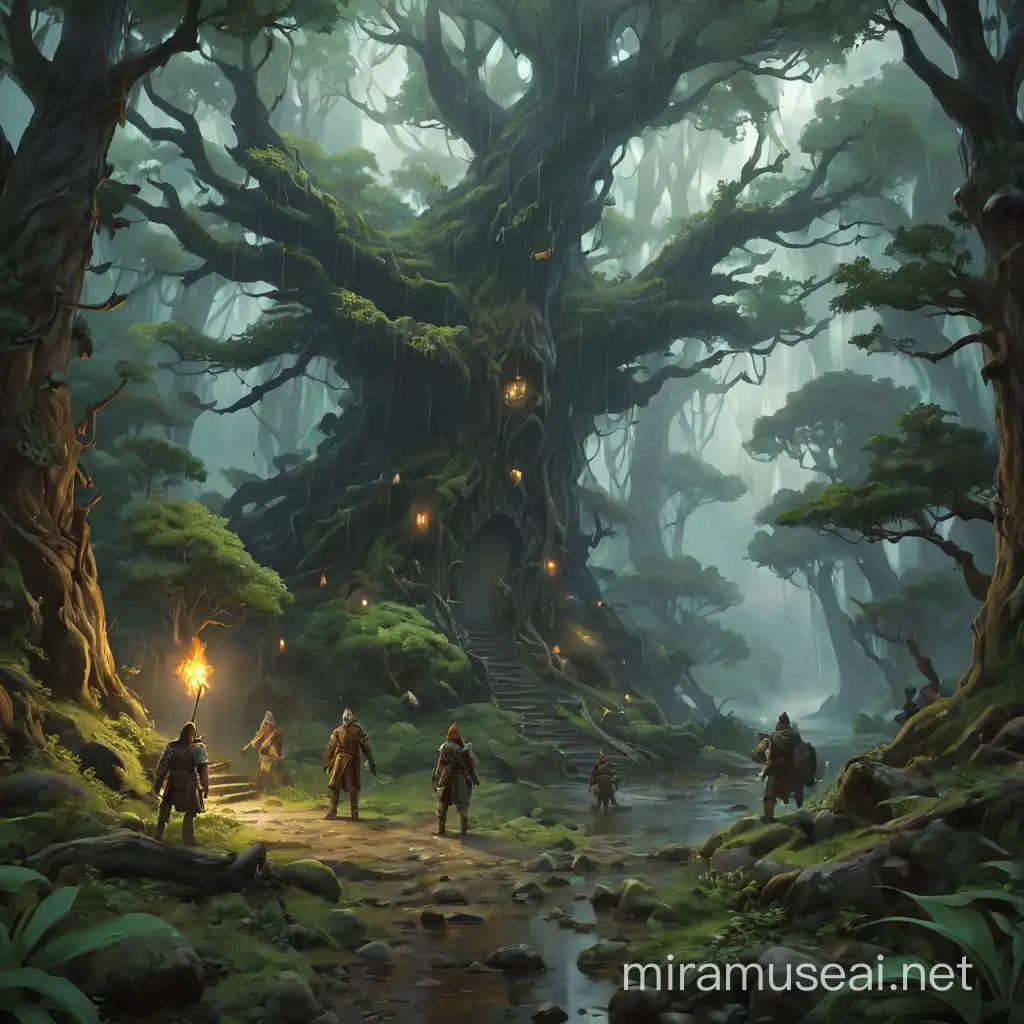 Dungeons and dragons, fantasy, forest, storm