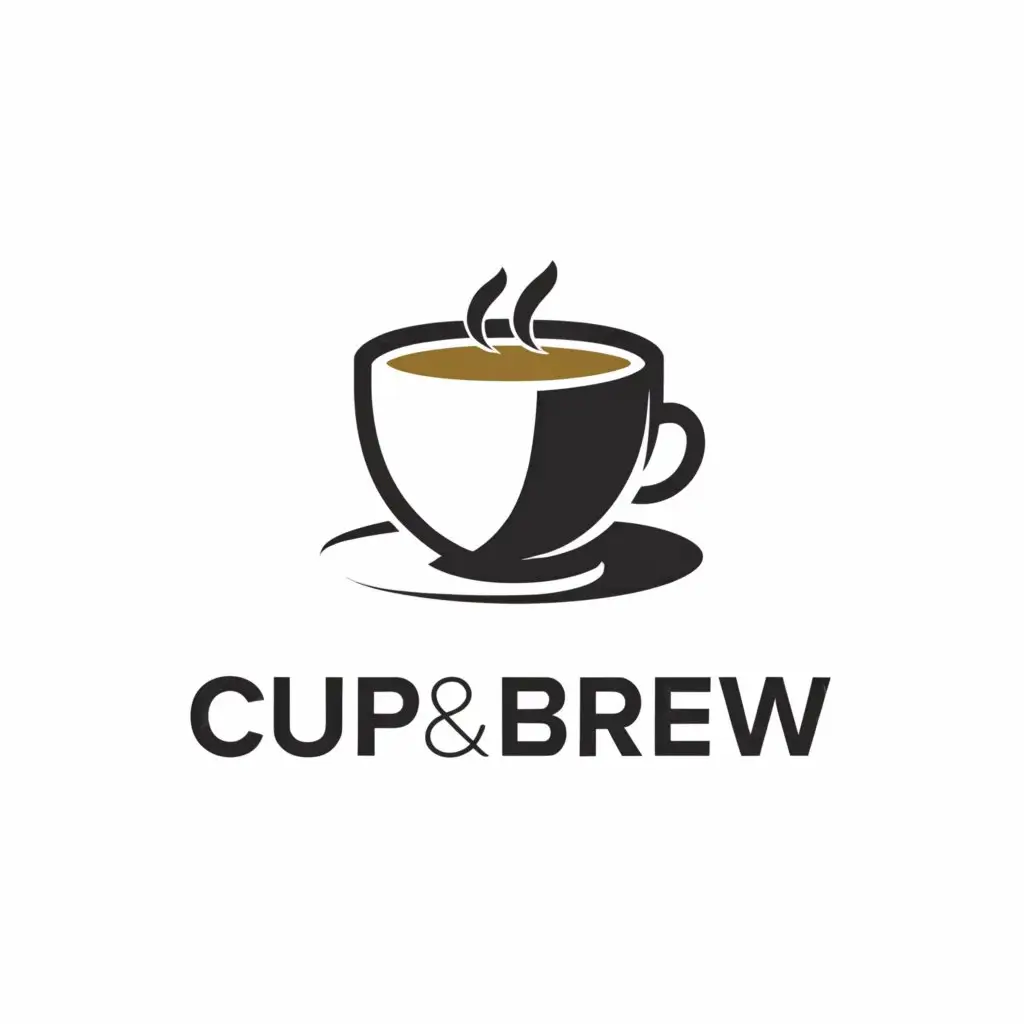 a logo design,with the text "CUP&BREW", main symbol:coffee cup,Moderate,clear background