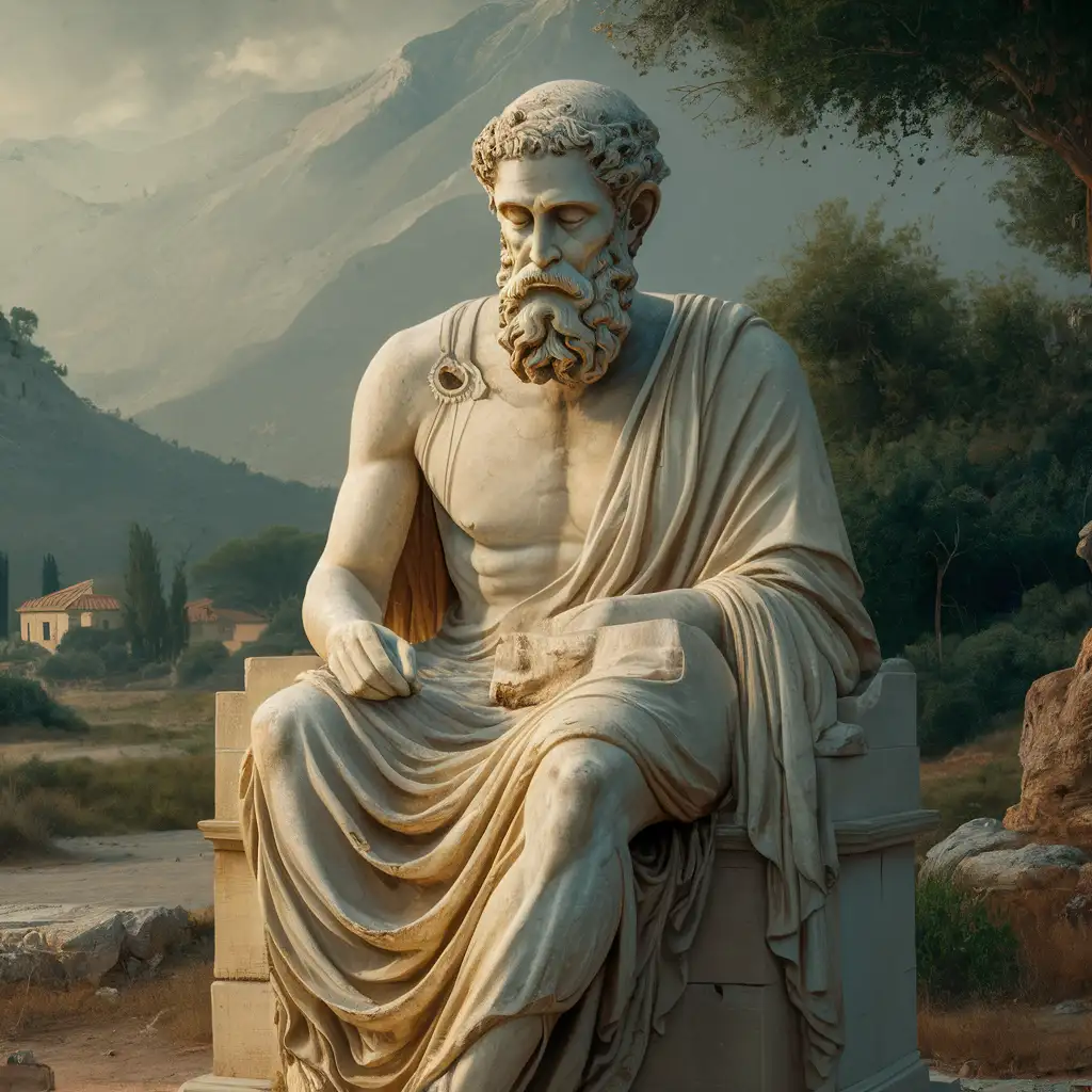 Ancient-Male-Philosopher-Statue-in-Thoughtful-Pose