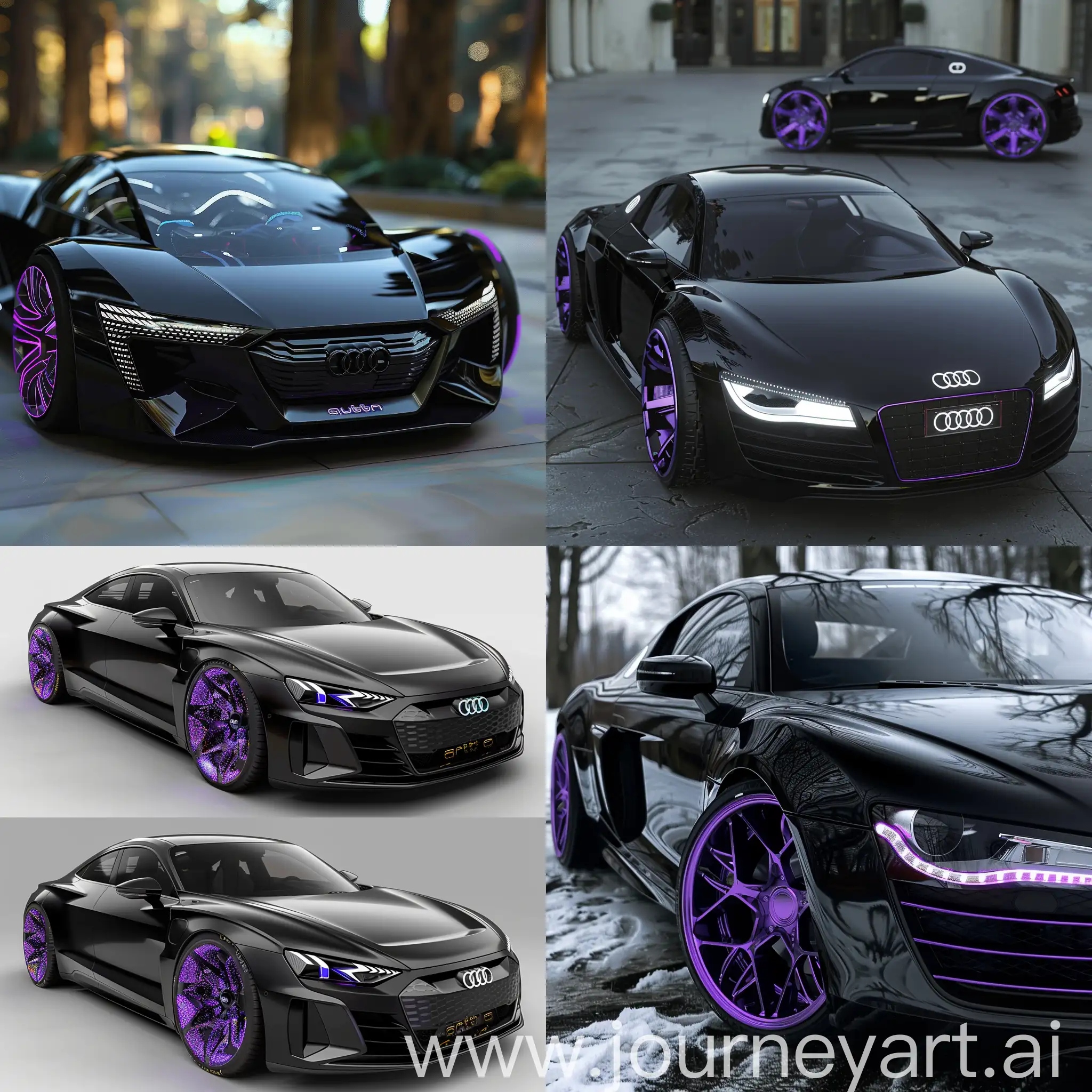 Futuristic-Black-Audi-Sport-Car-with-Purple-Alloy-Wheels