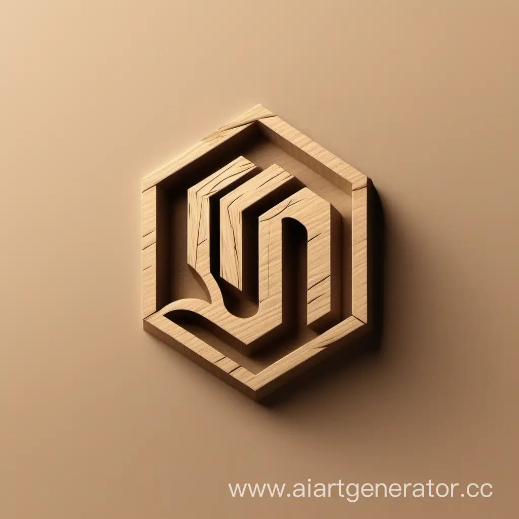 Wooden-Minimalist-Logo-for-Construction-Company-with-Russian-Letter
