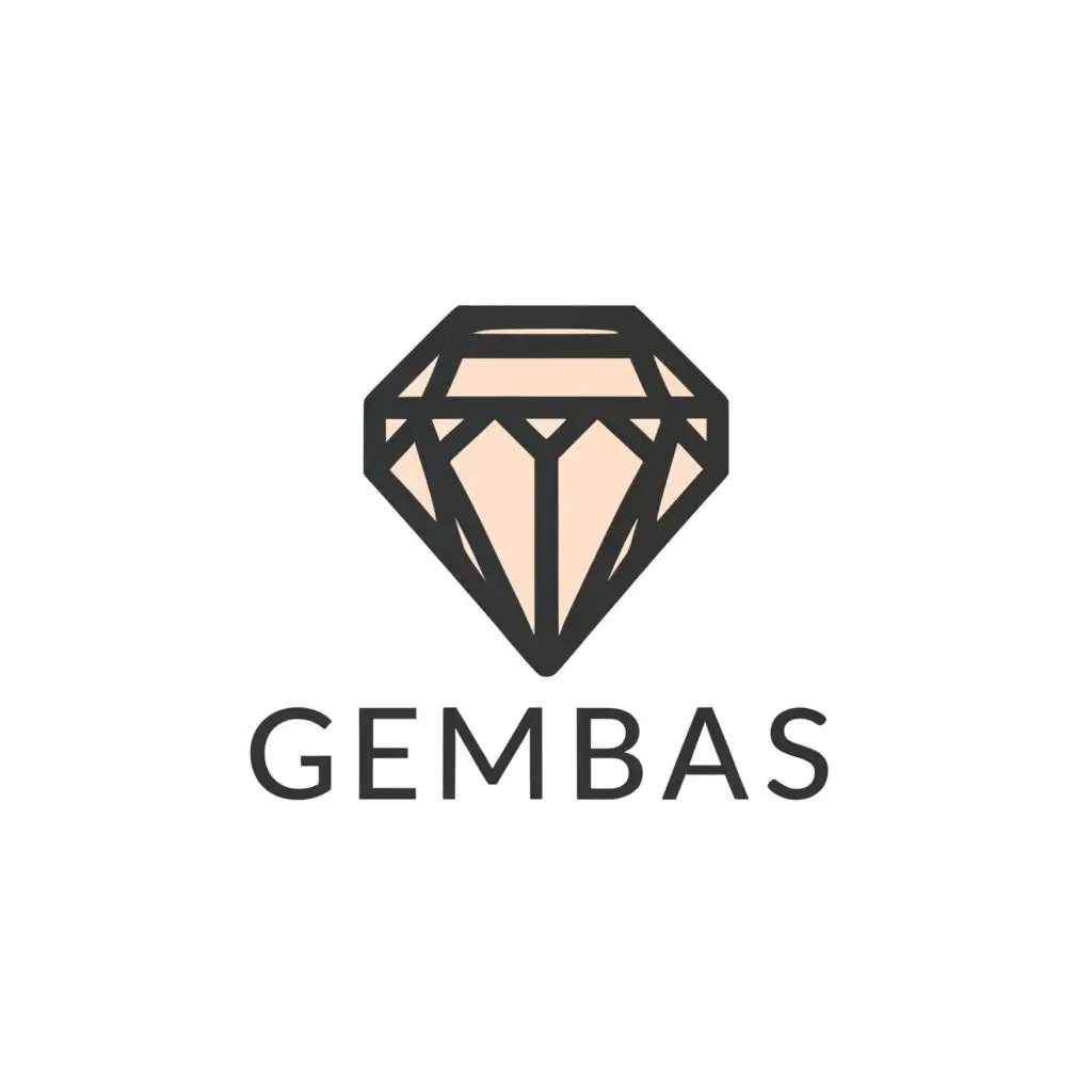 a logo design,with the text "Gembas", main symbol:Gem or stone,Moderate,be used in Technology industry,clear background