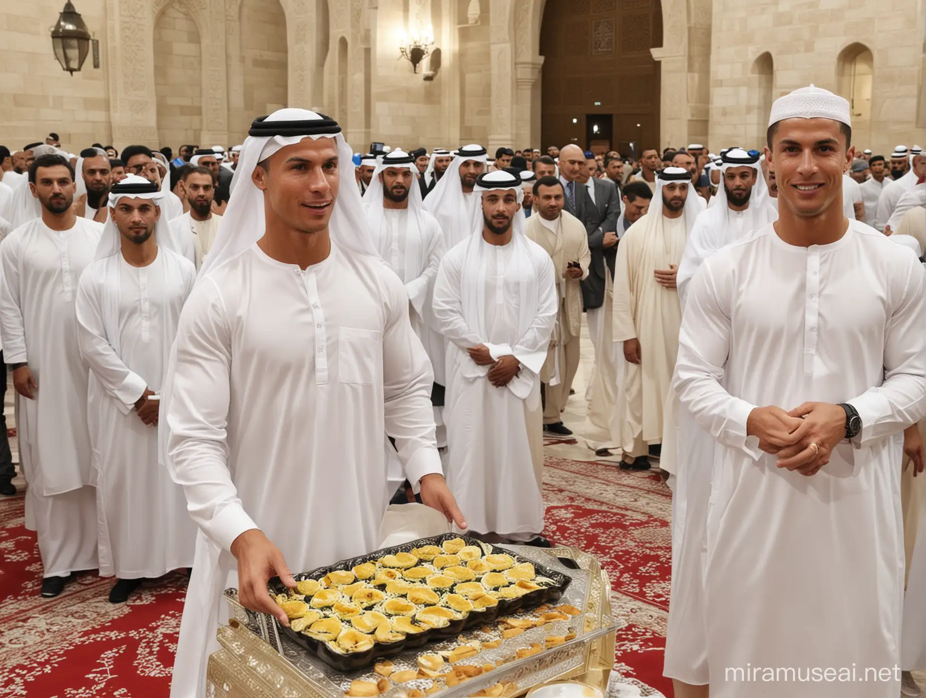 Cristiano Ronaldo's presence at the iftar ceremony of the holy month of Ramadan in Masjid al-Nabi