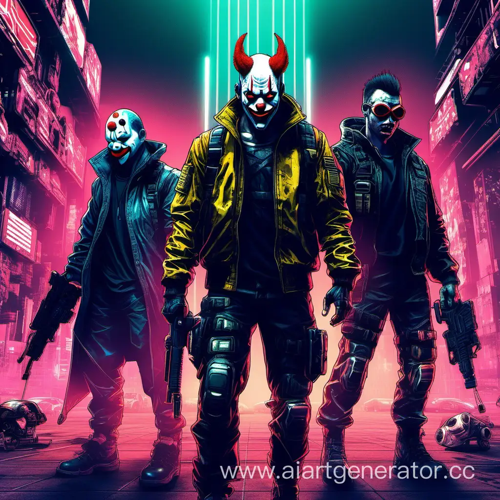 Cyberpunk-Trio-Clown-Demon-and-Special-Forces-Masks