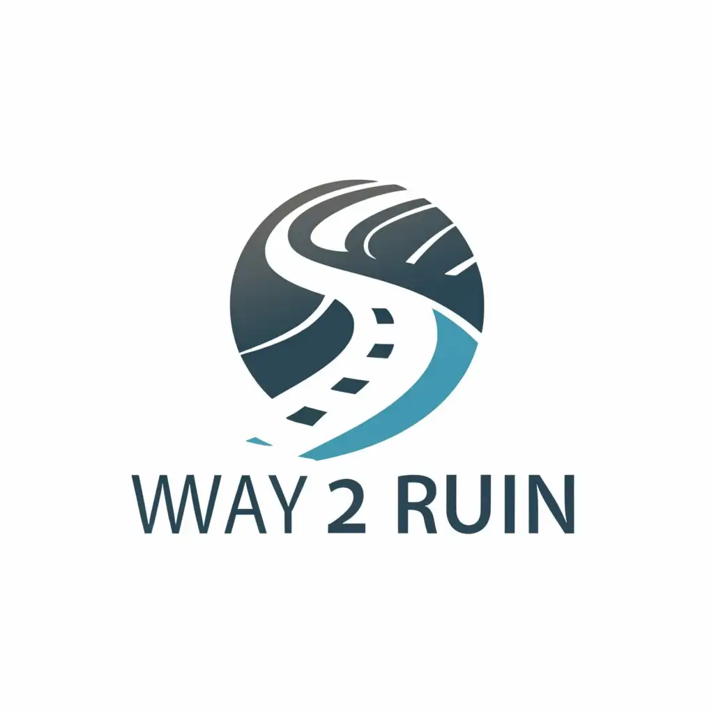 a logo design,with the text "Way2run", main symbol:Road,Moderate,clear background